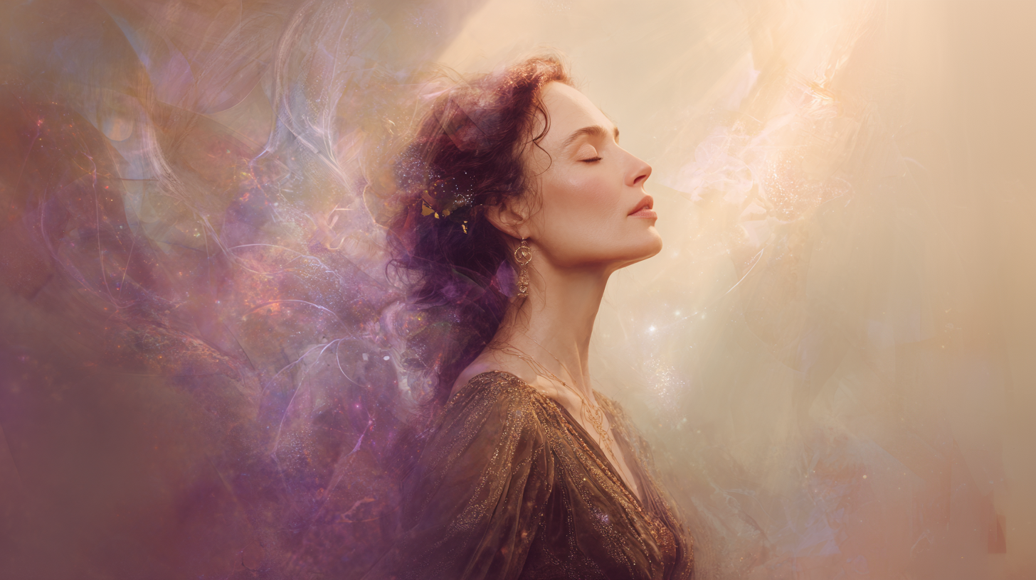 A woman in higher consciousness arises to her Oversoul