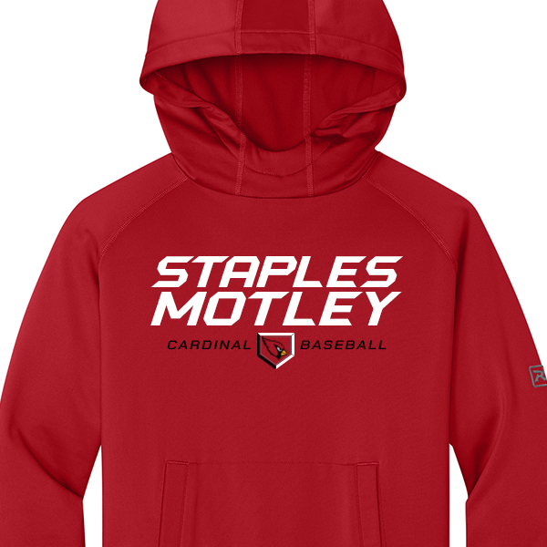 BASEBALL: Youth Richardson Long Sleeve Hoodie, Red