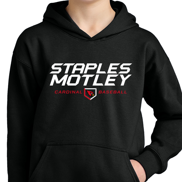BASEBALL: Youth Hooded Sweatshirt, Black