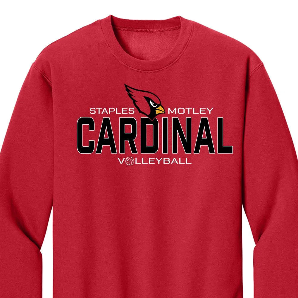 VB: Crewneck Sweatshirt, Red (Adult + Youth)