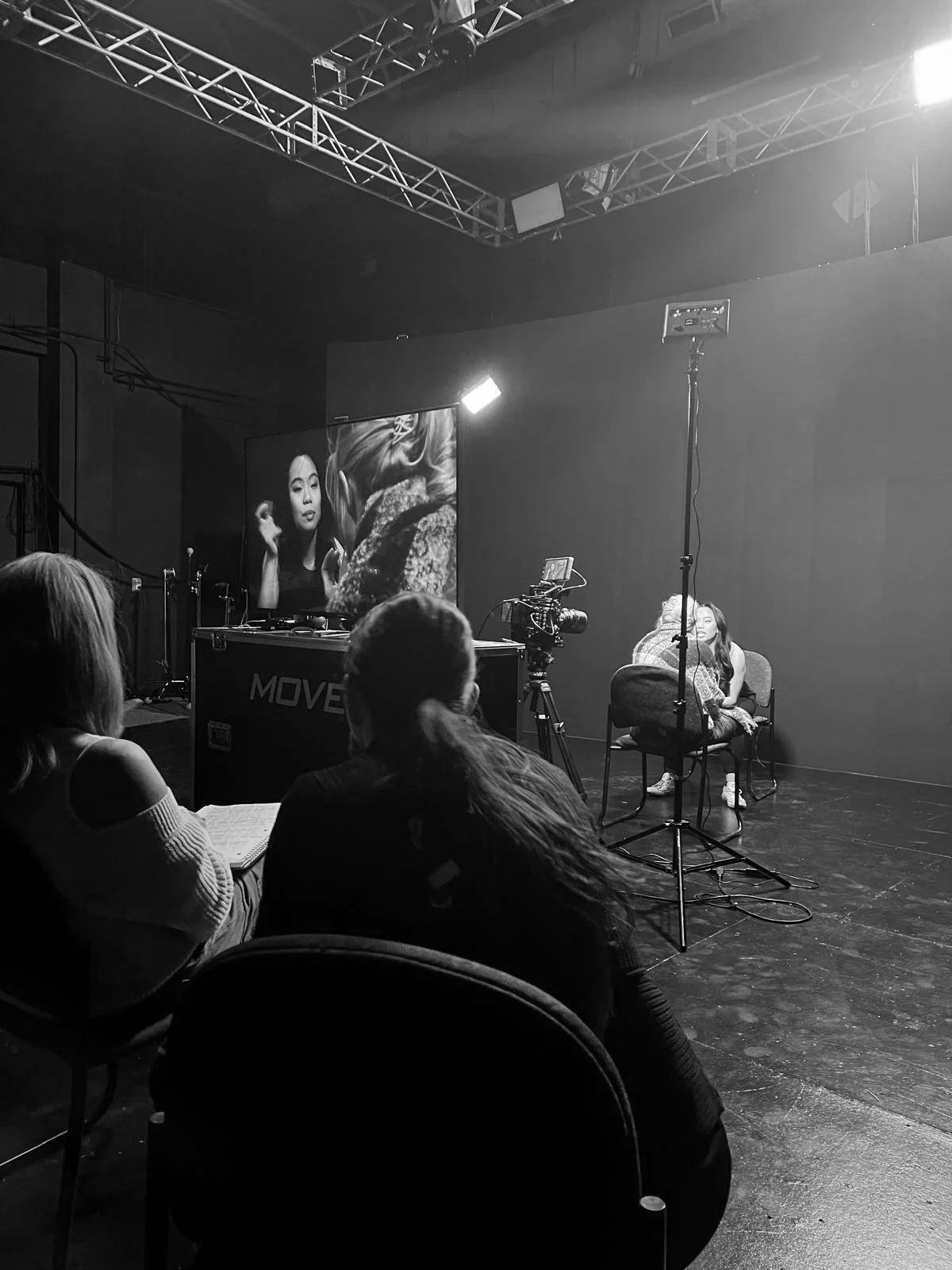 Students doing on screen exercise in class