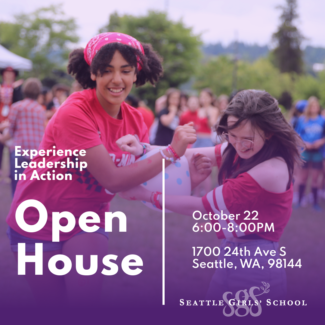 Digital ad for Seattle Girls' School promoting Open House