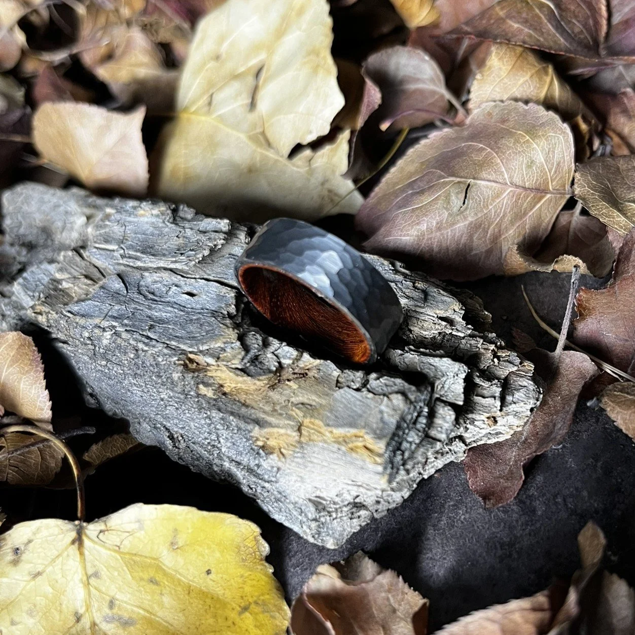 Neeson - Silver Tungsten Ring with Mahogany Wood Inlay | Legion of None