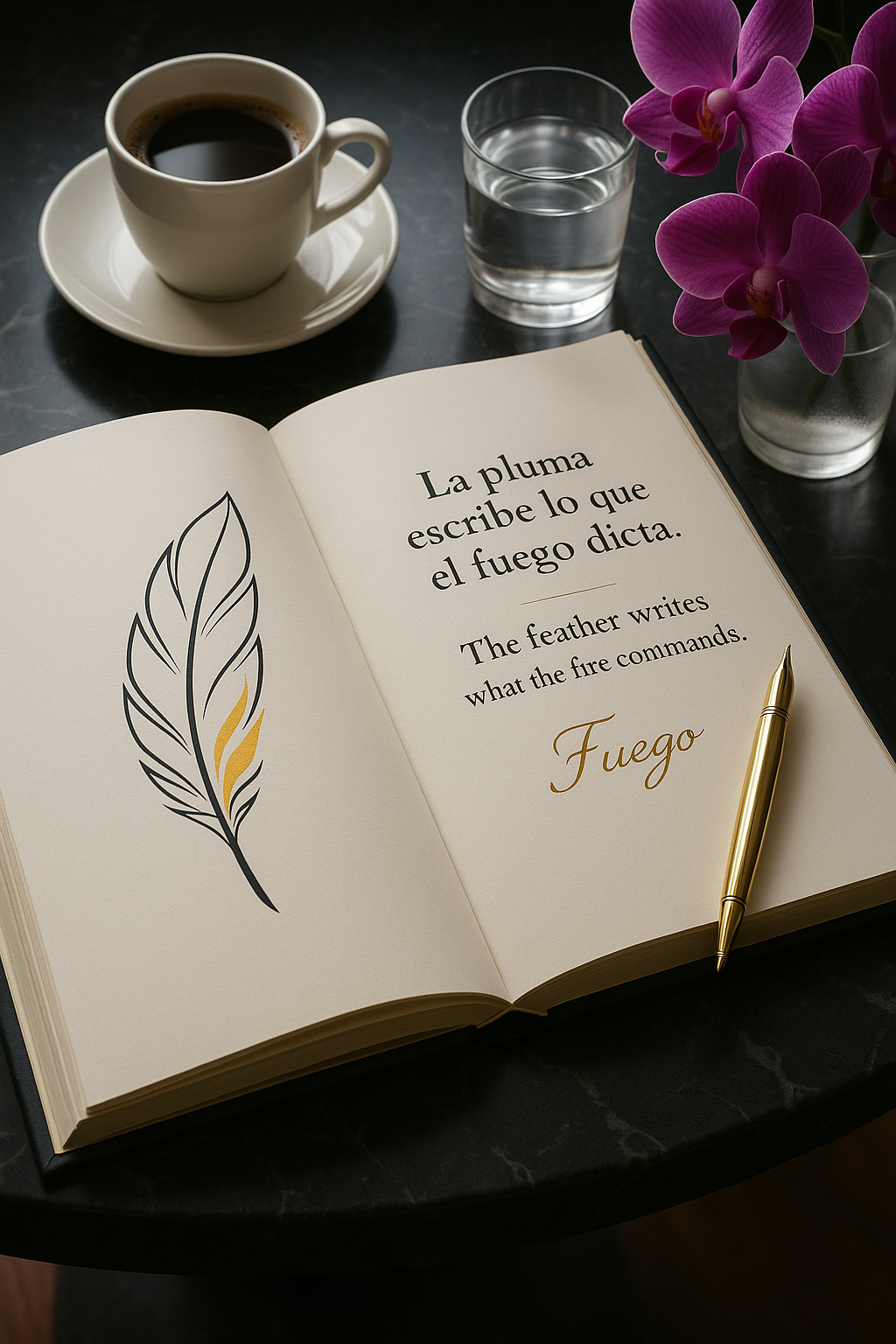 No soy escritora perfecta, soy mujer en camino.Soy fuego, y aquí estoy para encenderte.”