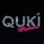 Siyah arka planda 'QUIK' yazısı gümüş renkli, altında ise 'Meyhane' yazısı pembe renkte.