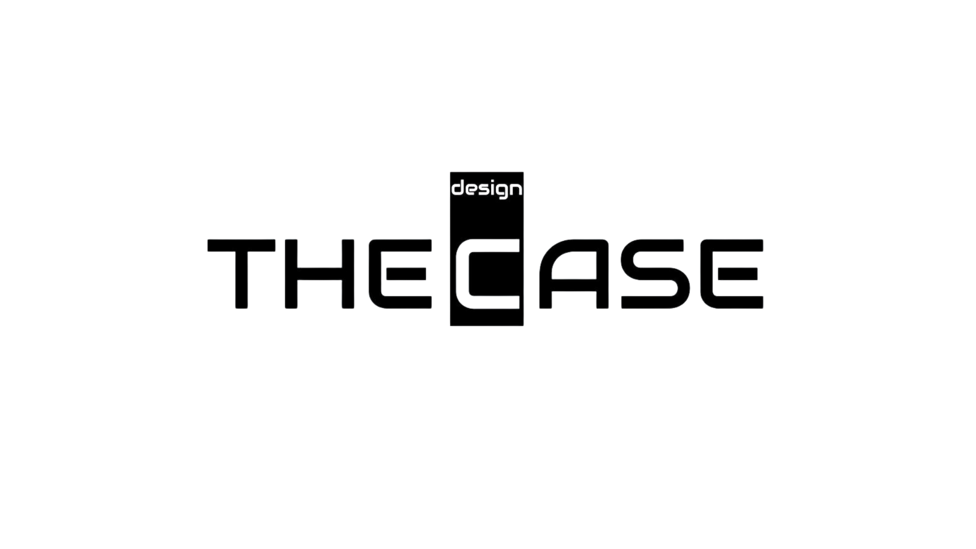 Siyah arka plank üzerinde 'THE CASE' yazısı olan logo.