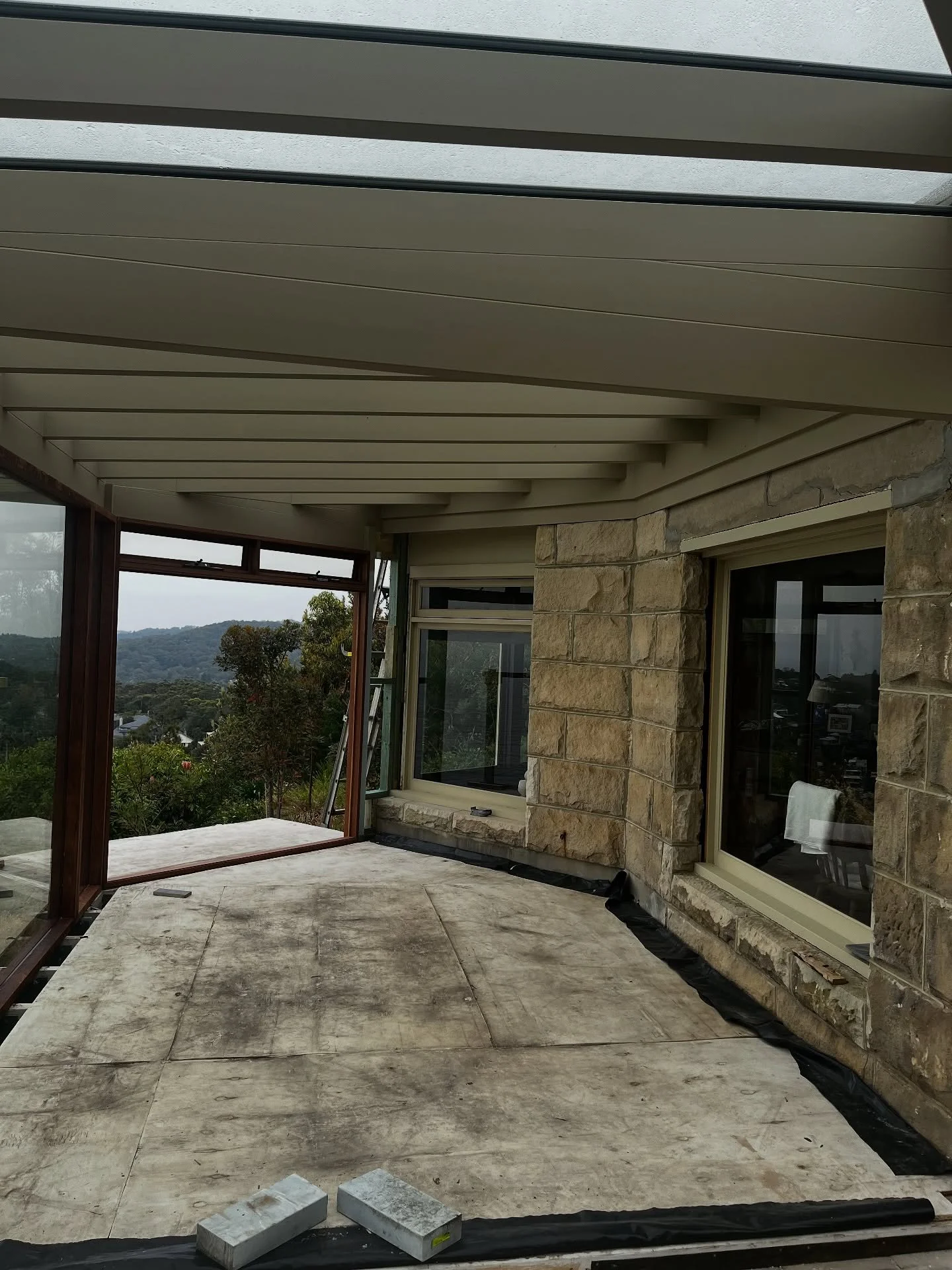 Awesome #beforeandafter shot of this sunroom extension over looking the coast line!