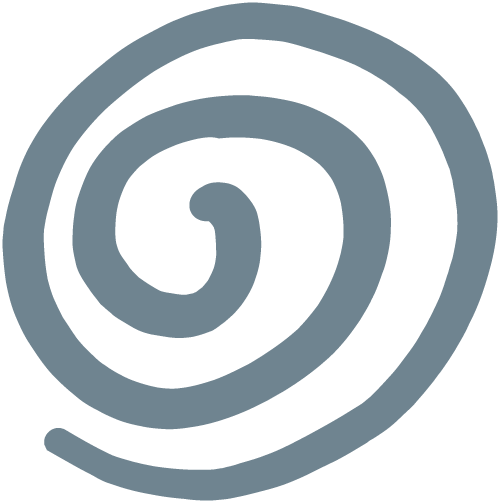 Coastal Workspaces spiral brand pattern in grey blue