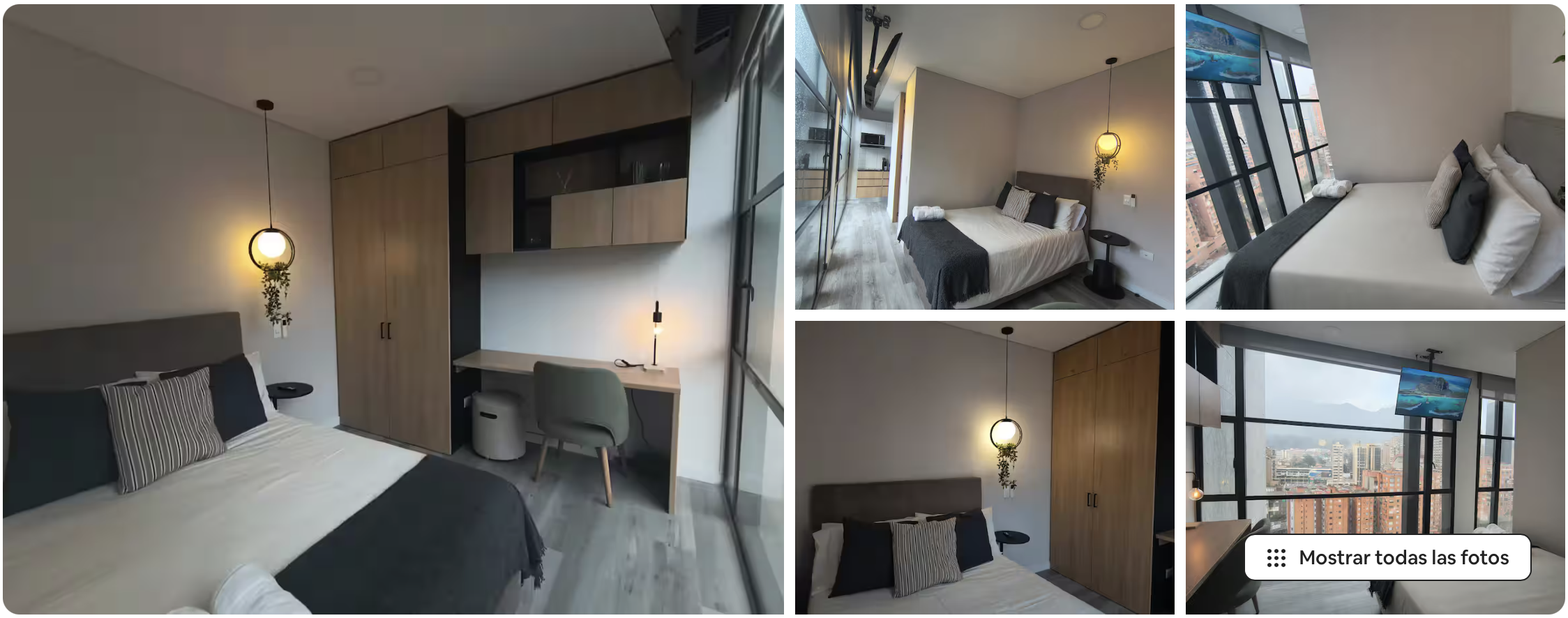 Listado de Airbnb del apartaestudio 33DC en Bogotá con fotos originales