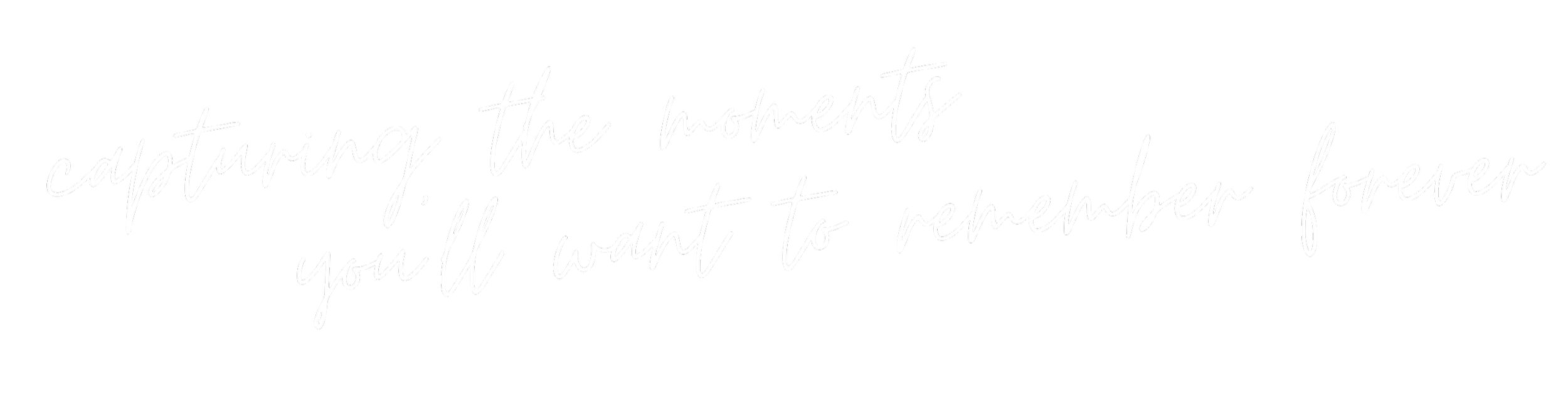 Inspirational quote on a black background in white cursive font that reads, "capturing the moments you'd want to remember forever".
