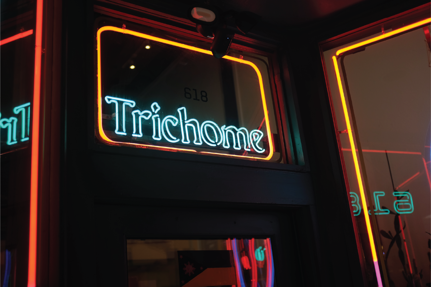 Trichome Neon Sign Logo