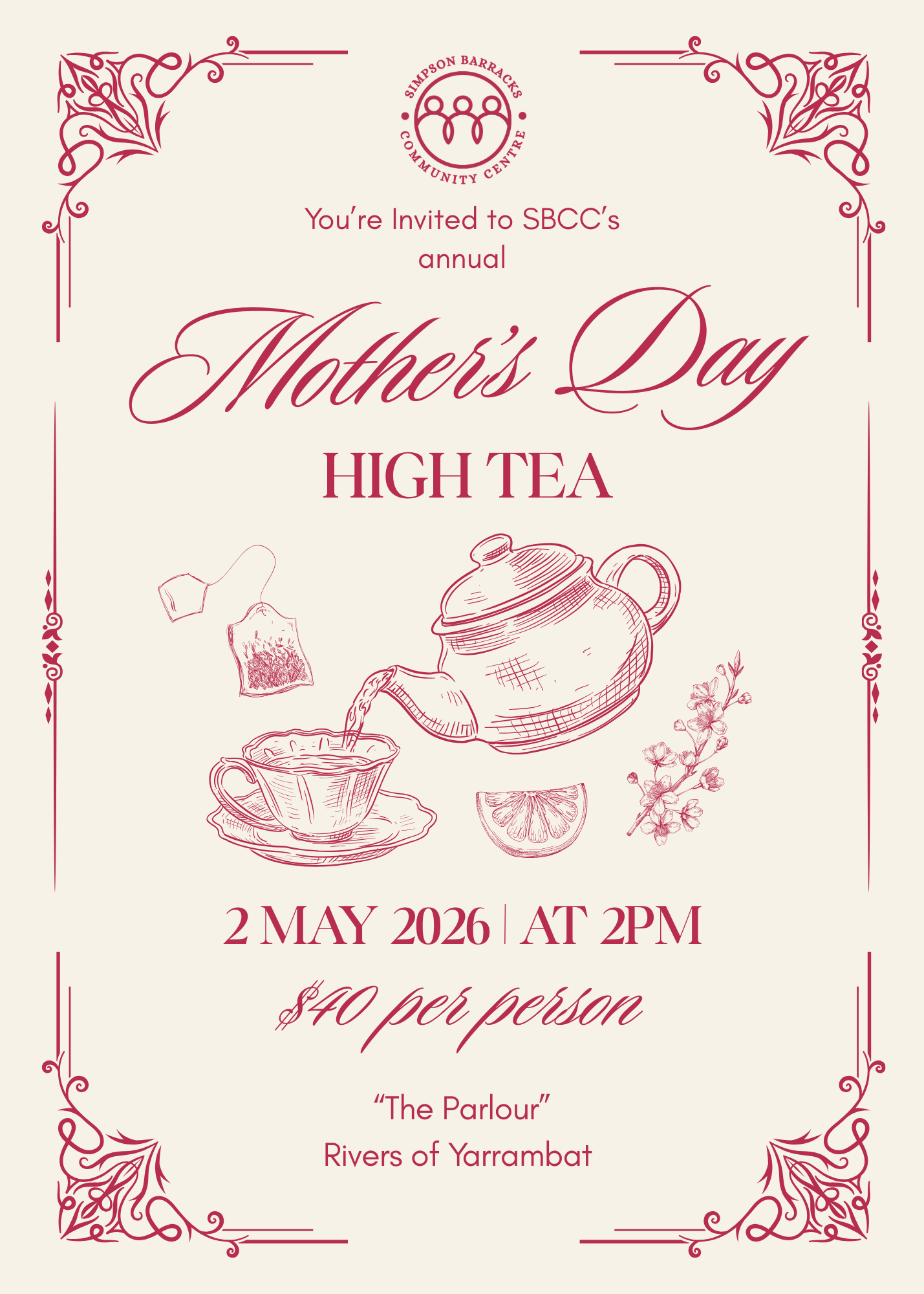 Mother's Day High Tea Event