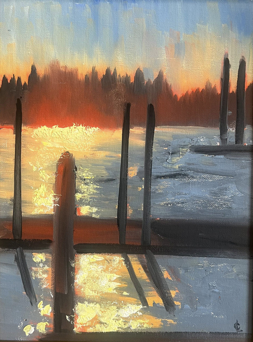  Swanton Marina Sunset 
 Oil on aluminum panel, 2022,  size: 12 x 9
 Shop Gallery →