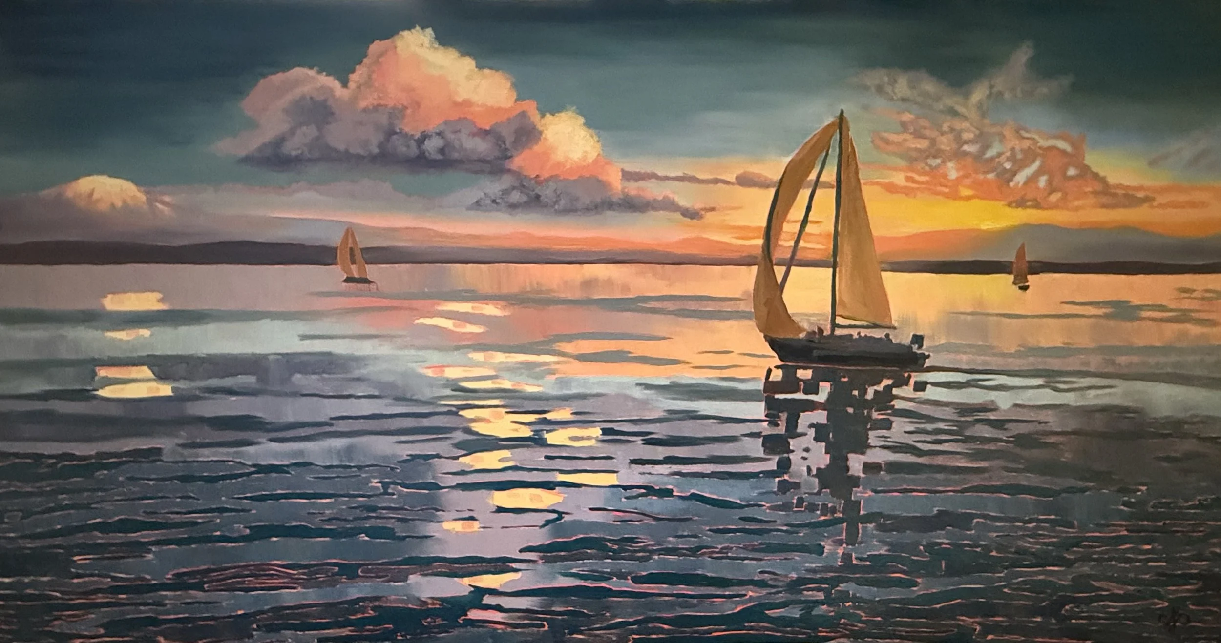  Crossing the Straits  
 Oil on ACM panel, 2025, size: 24" x 45.5"
 Shop Gallery →