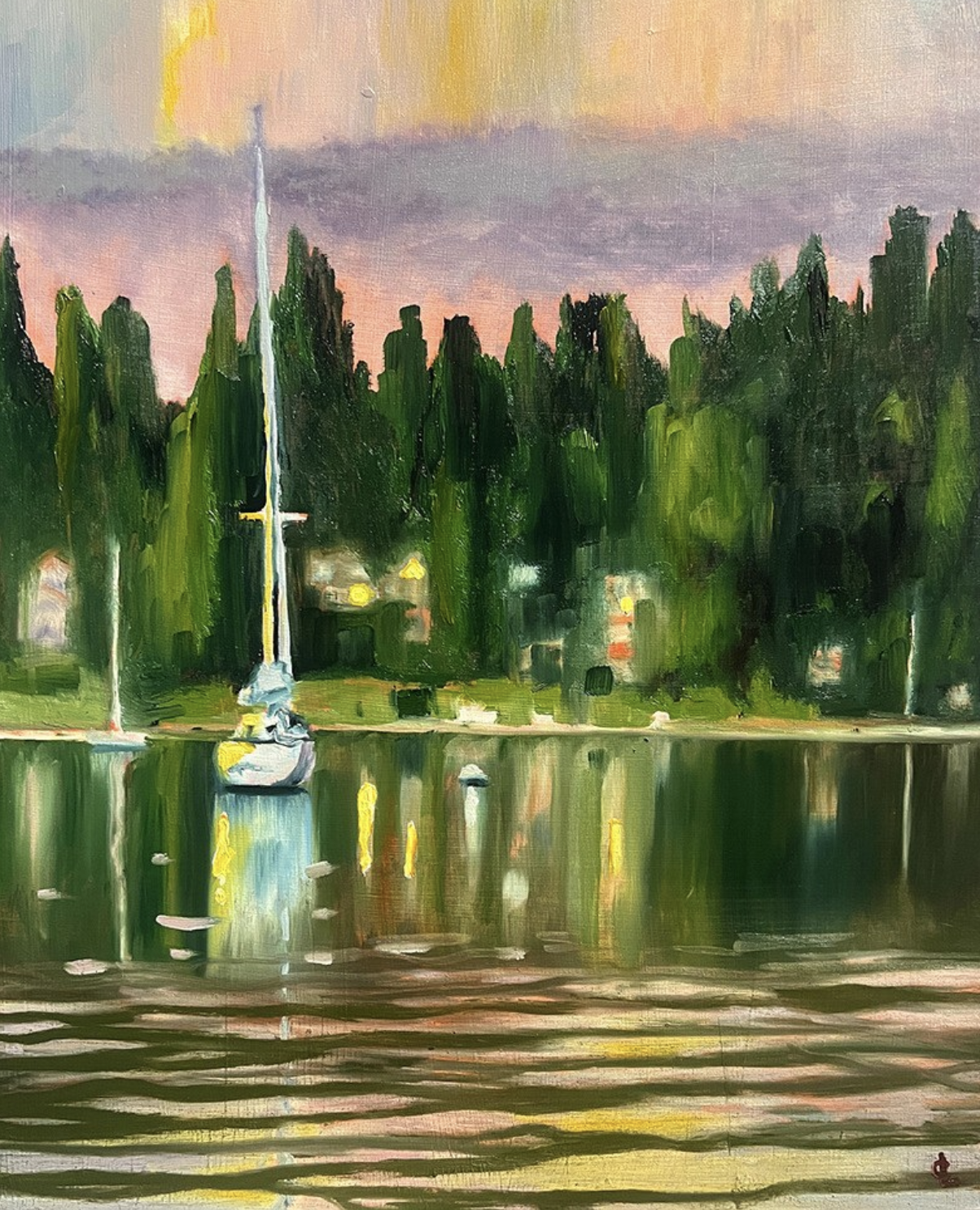  Port Madison, July Tuesday Evening  
  Oil on panel, size: 20 x 16
 Shop Gallery →