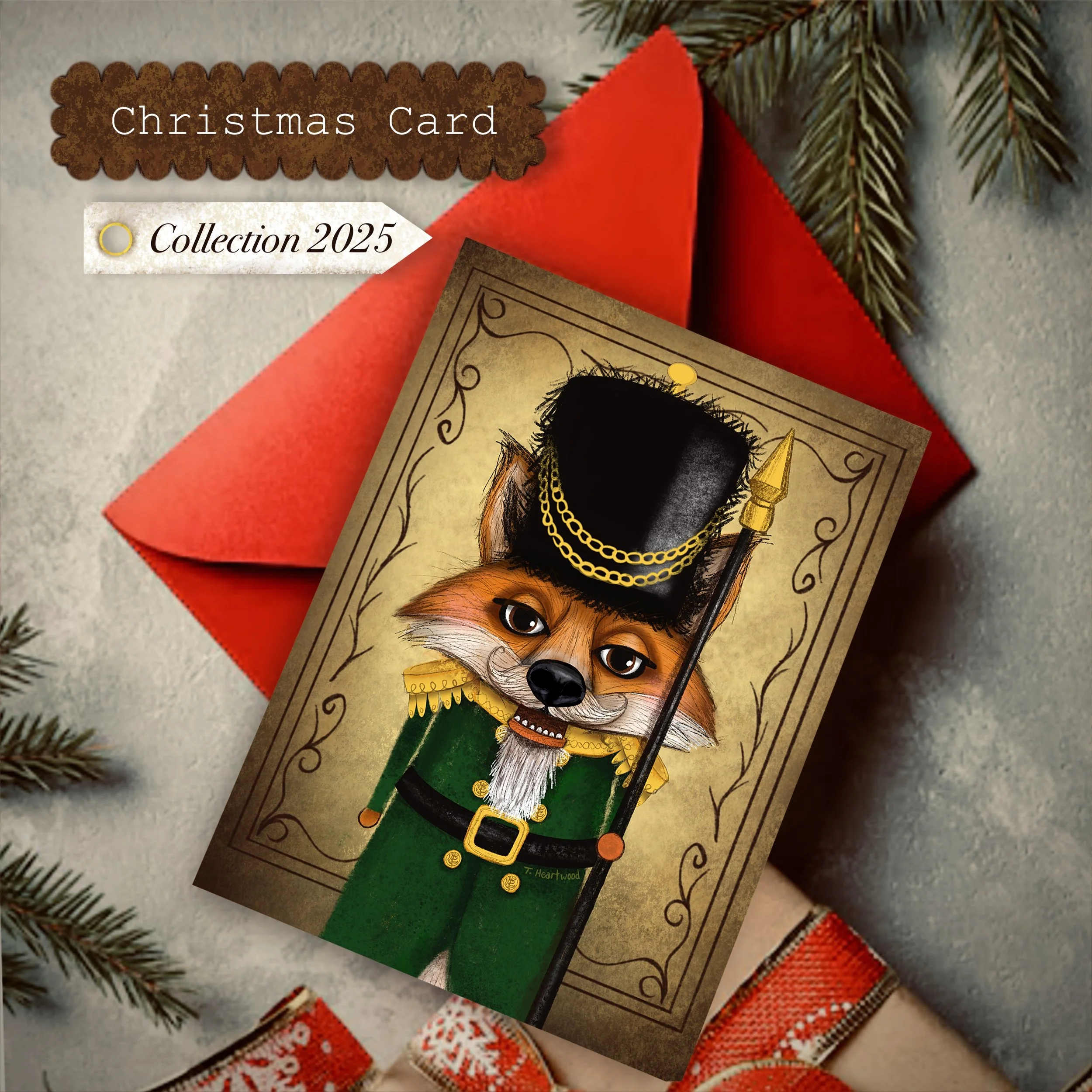 “Guard Duty” The Red Fox Nutcracker Christmas card