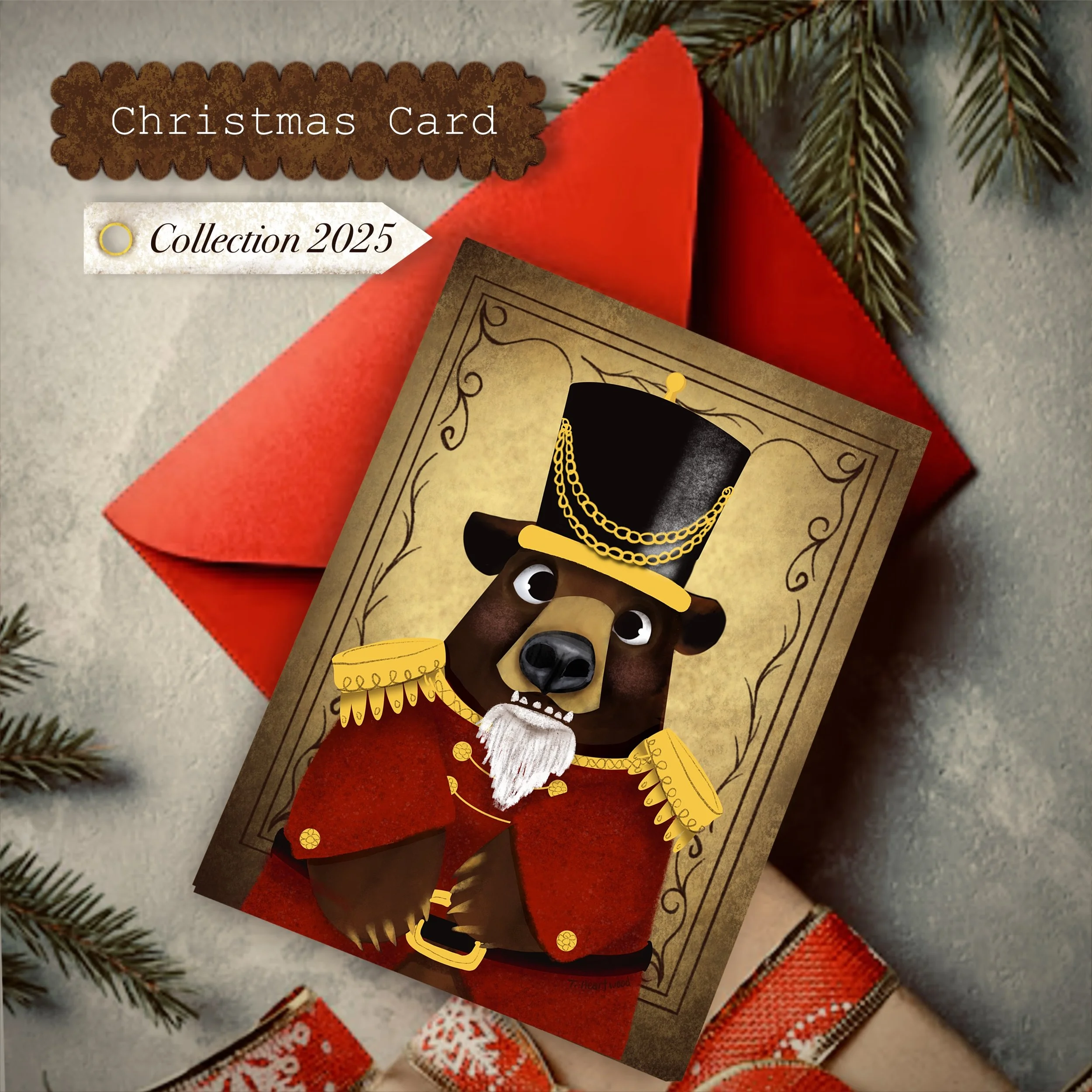“Guard Duty” The Brown Bear Nutcracker Christmas card