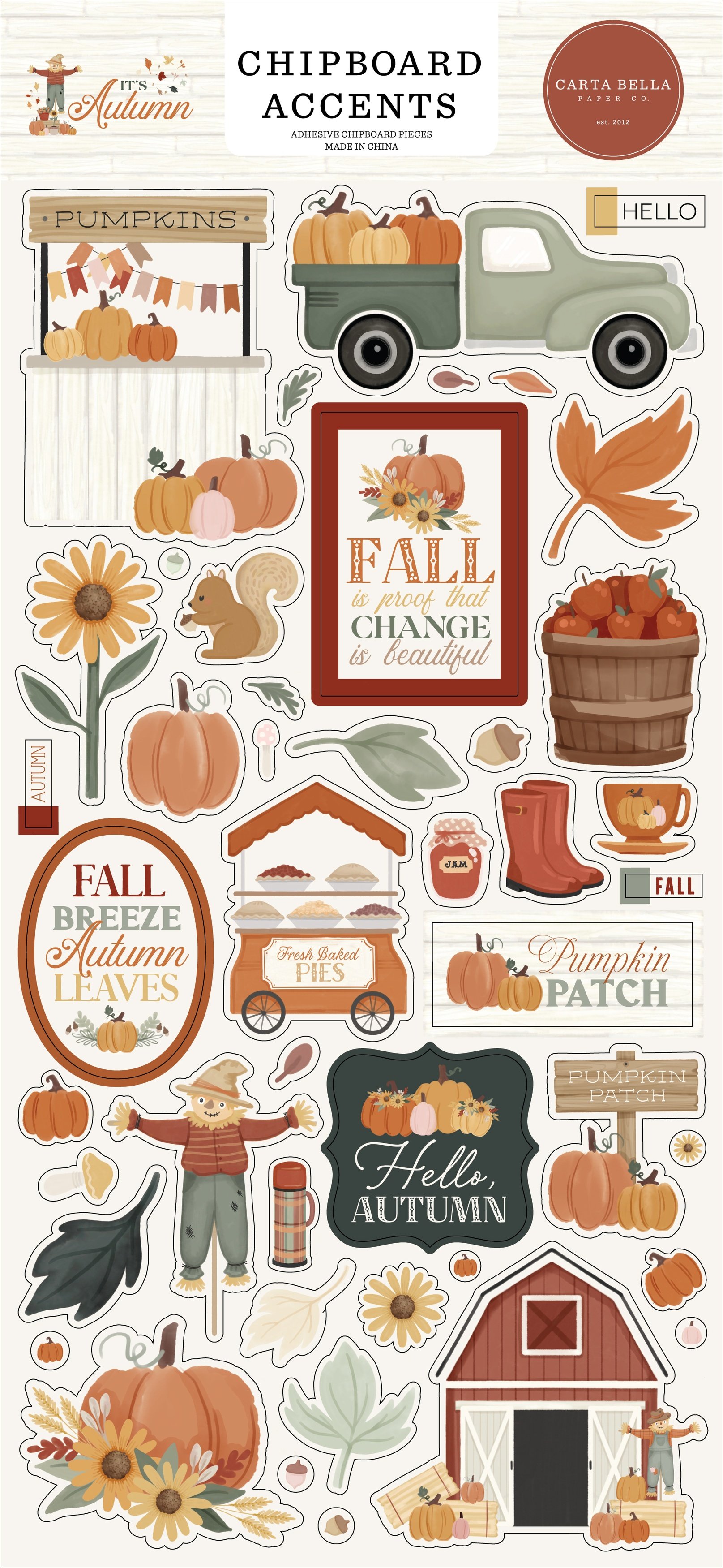 It's Autumn Chipboard Stickers