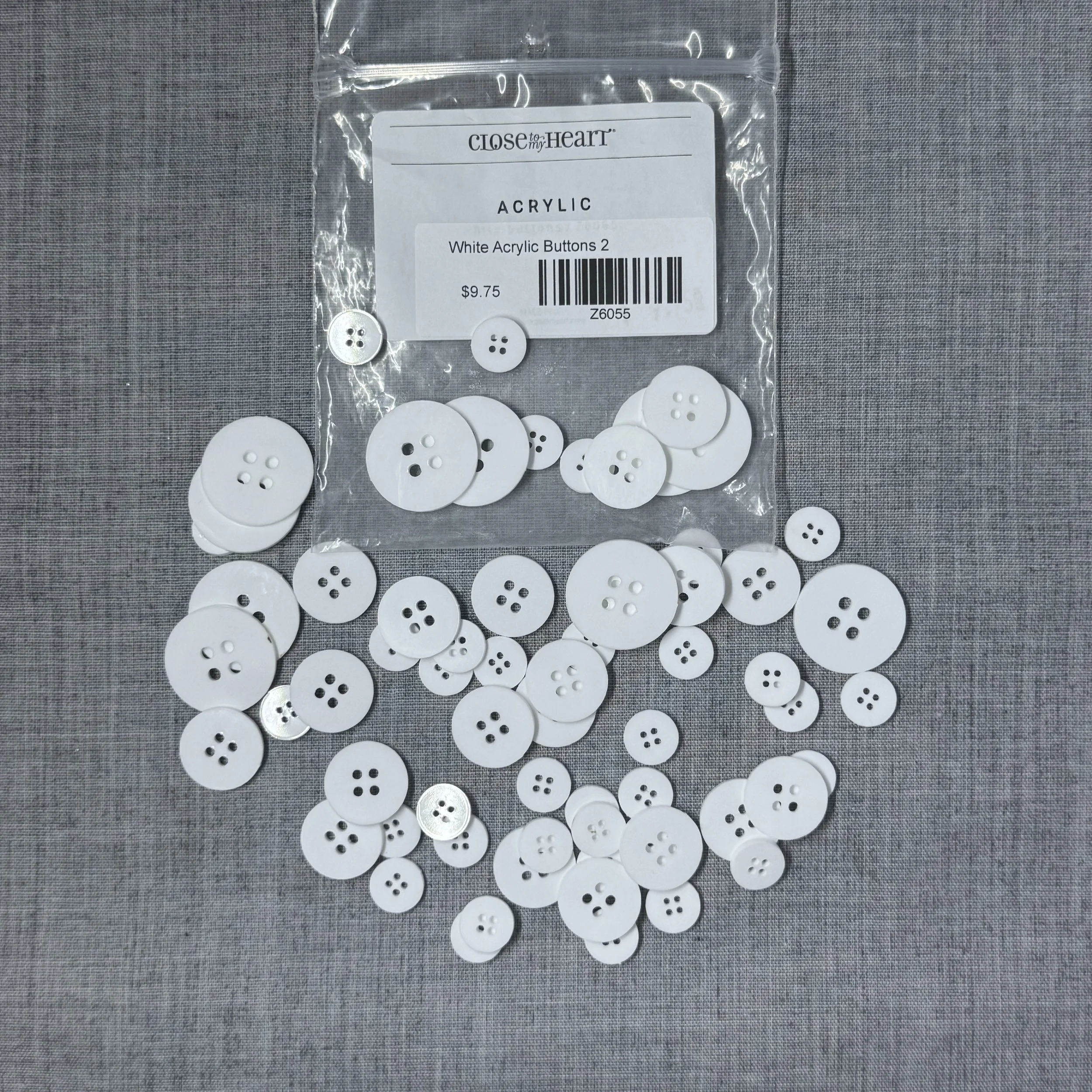 White Acrylic Buttons 2