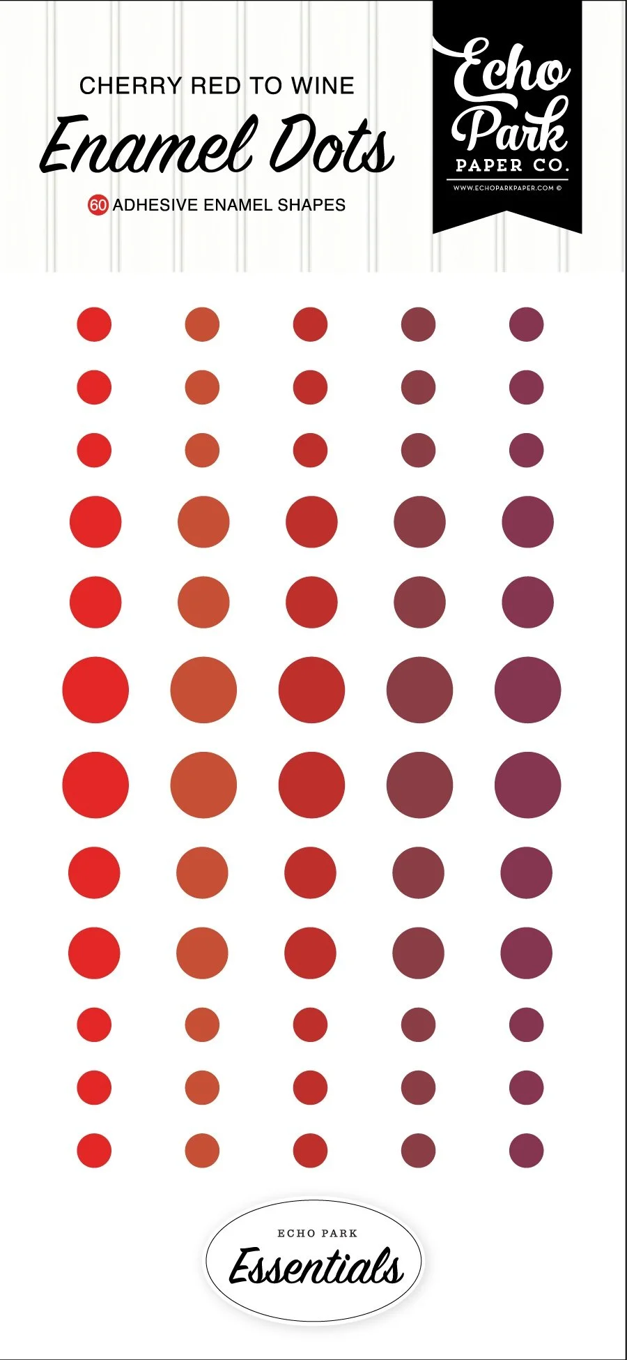 Cherry Red To Wine Enamel Dots