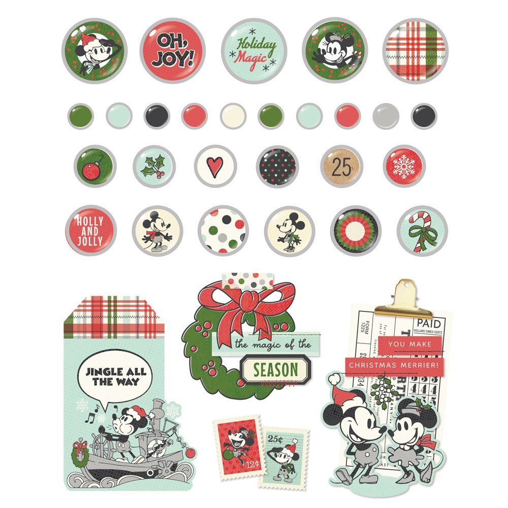 Classic Mouse Christmas Brads