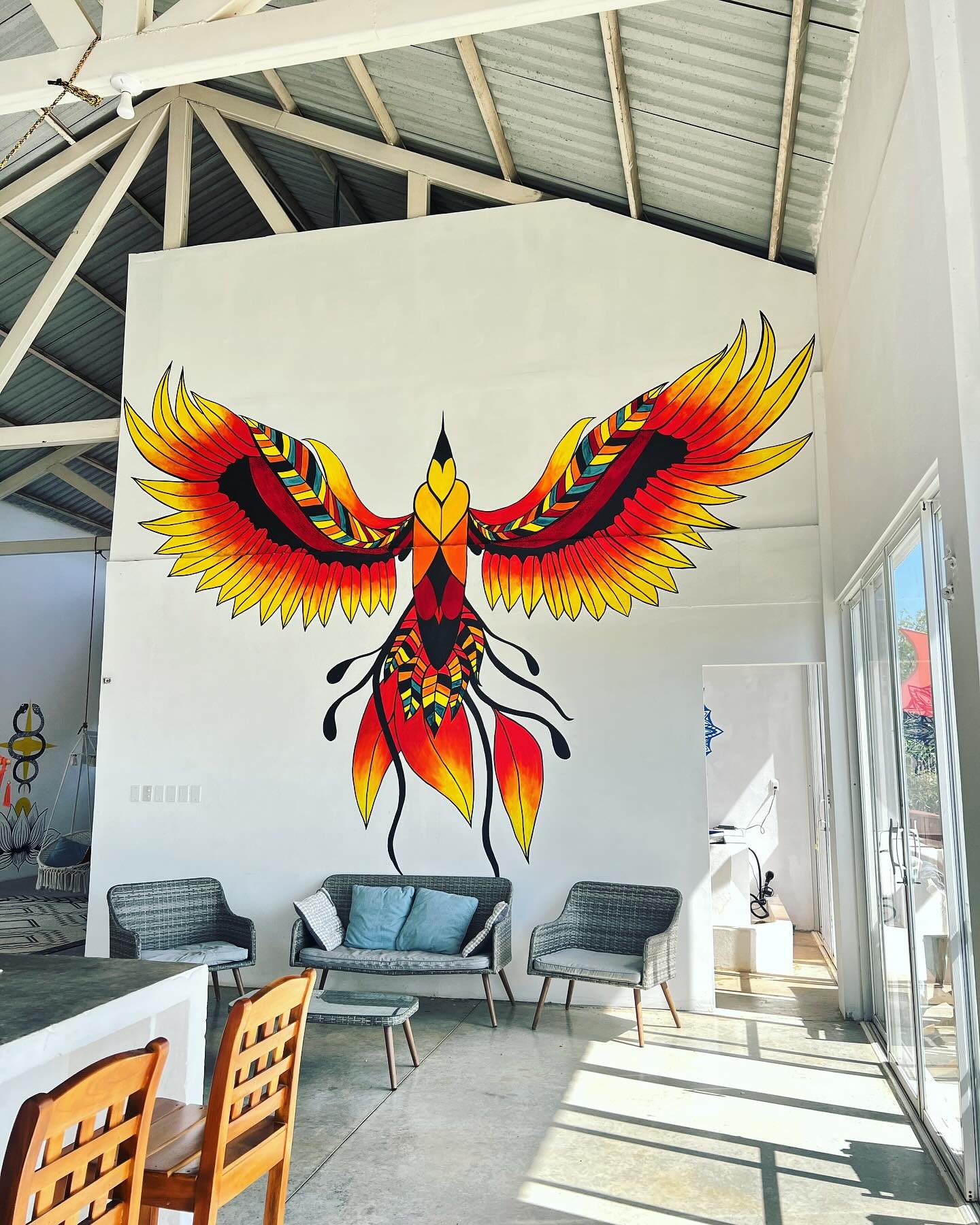 Like the phoenix, we all carry the power to rise from the ashes of what once tried to break us.
This new mural symbolizes spiritual rebirth, the journey through darkness, healing, and transformation into something stronger, wiser, and more radiant.
A