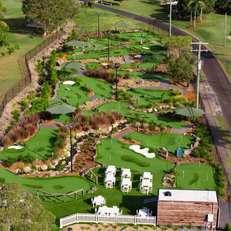 noosa mini golf aerial photo