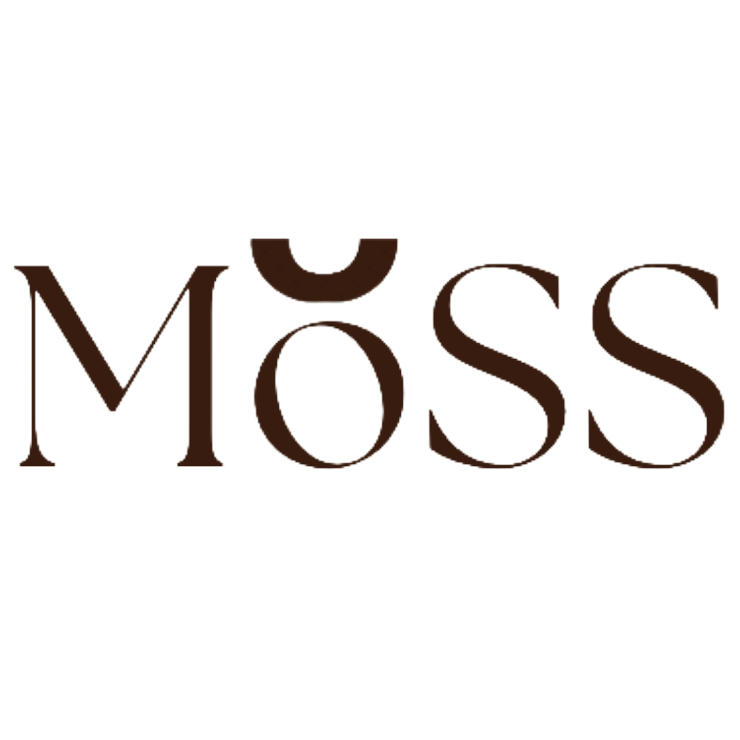 The word 'MOSS' in large, dark brown letters on a light background which is my logo
