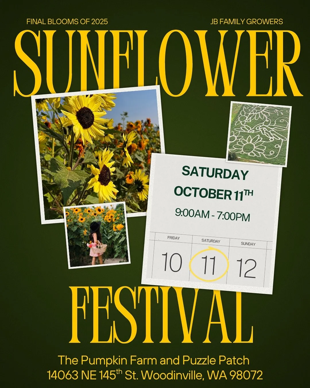 We&rsquo;re popping up at @jbfamilygrowers this Saturday, October 11 for the Sunflower Festival! 🌻✨
Come soak up the fall vibes and grab your favorite seasonal bakes &mdash; we&rsquo;ll be there from 9:00 AM until sell out (rain or shine!). 🍂
Stop 