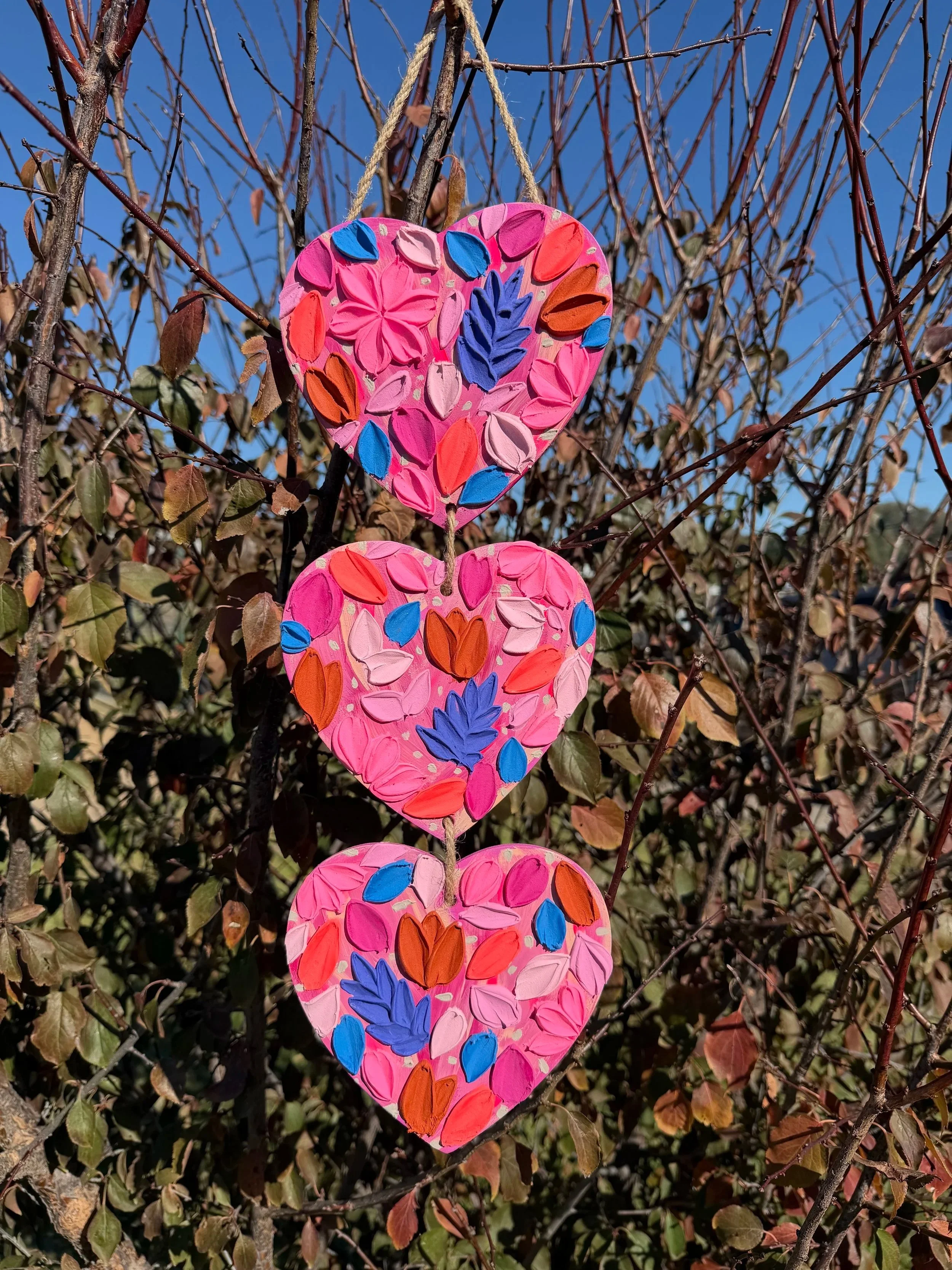 Pretty little textured hearts for a special lady.