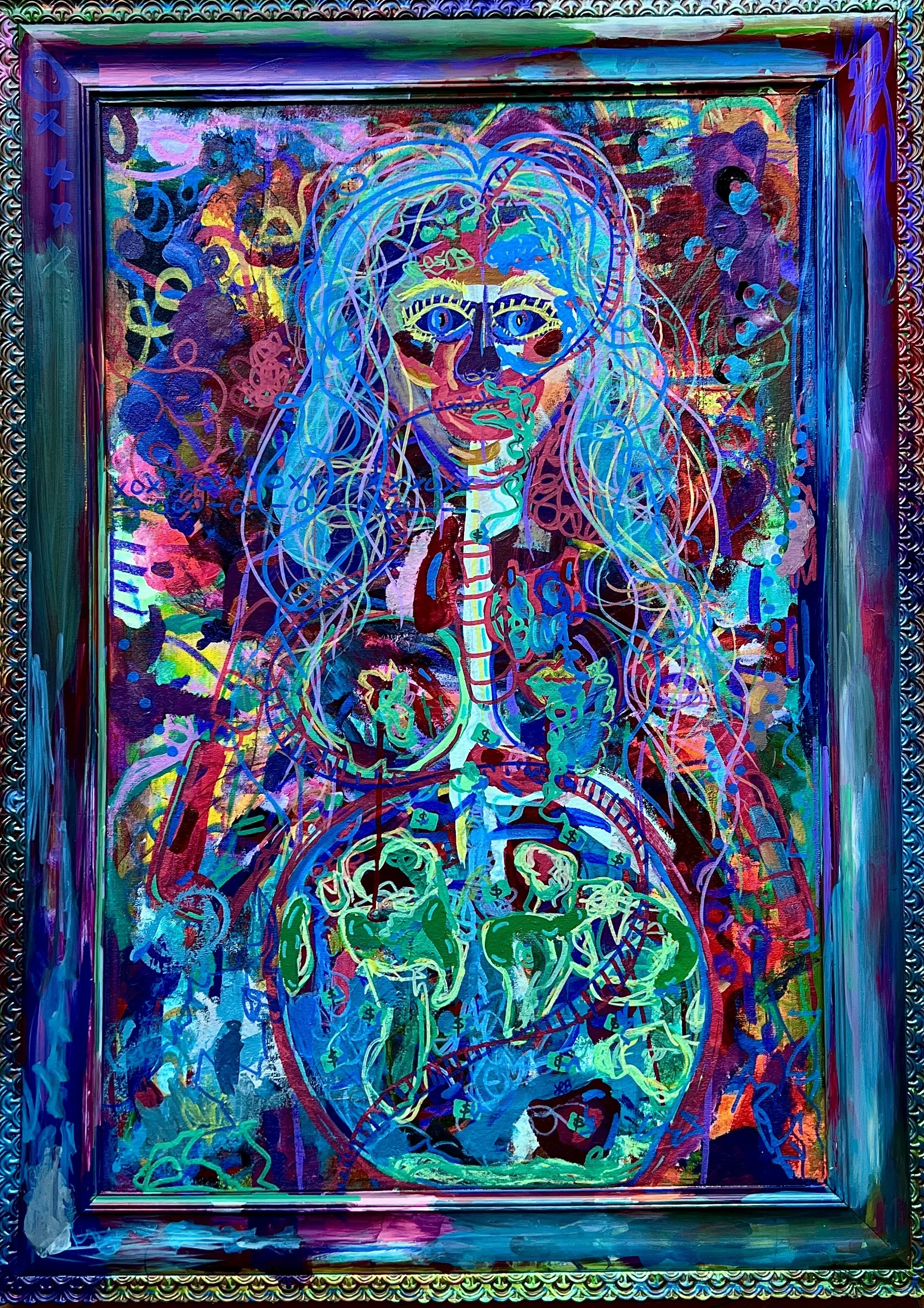 "Mother Earth" Acrylic Painting Museum-Quality Matte Paper Poster 13x18 cm / 5x7