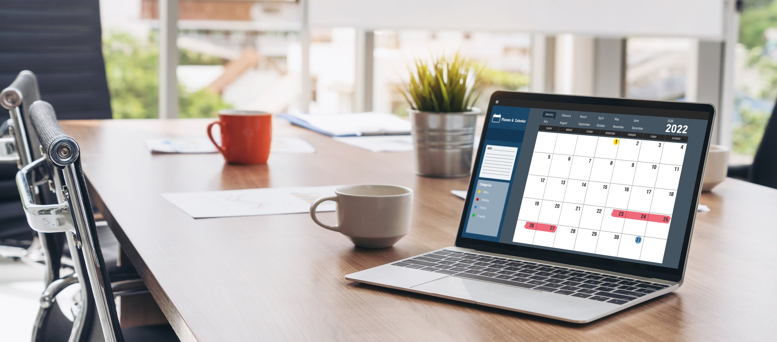 Calendar on computer software application for modish schedule planning for personal organizer and online business by Gestaldt