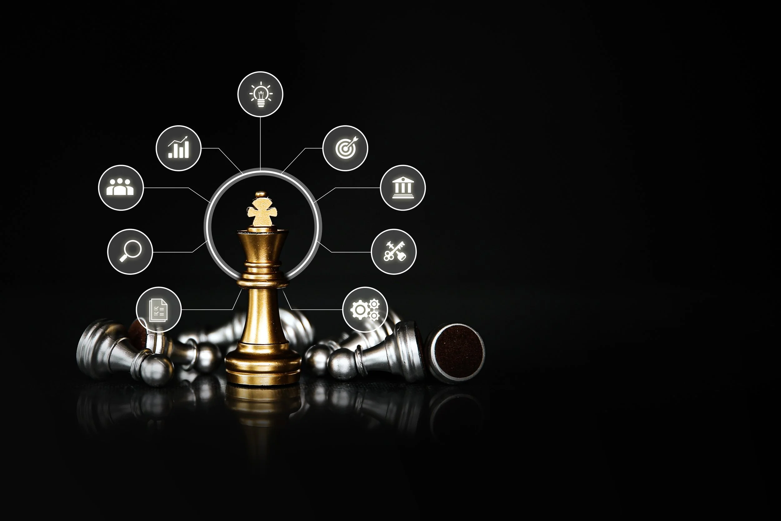 Gestaldt Leadership & Capability depicted by chess pieces and board.