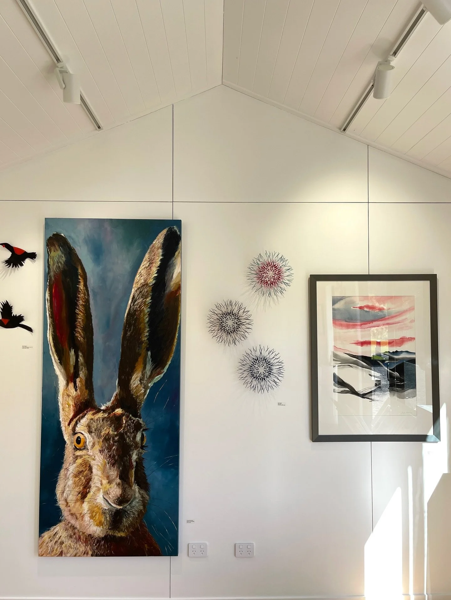 Bringing the sunshine ☀️ New artworks on the walls this week by @sophiemelville_artist @andireganart and @carrutherslizzie