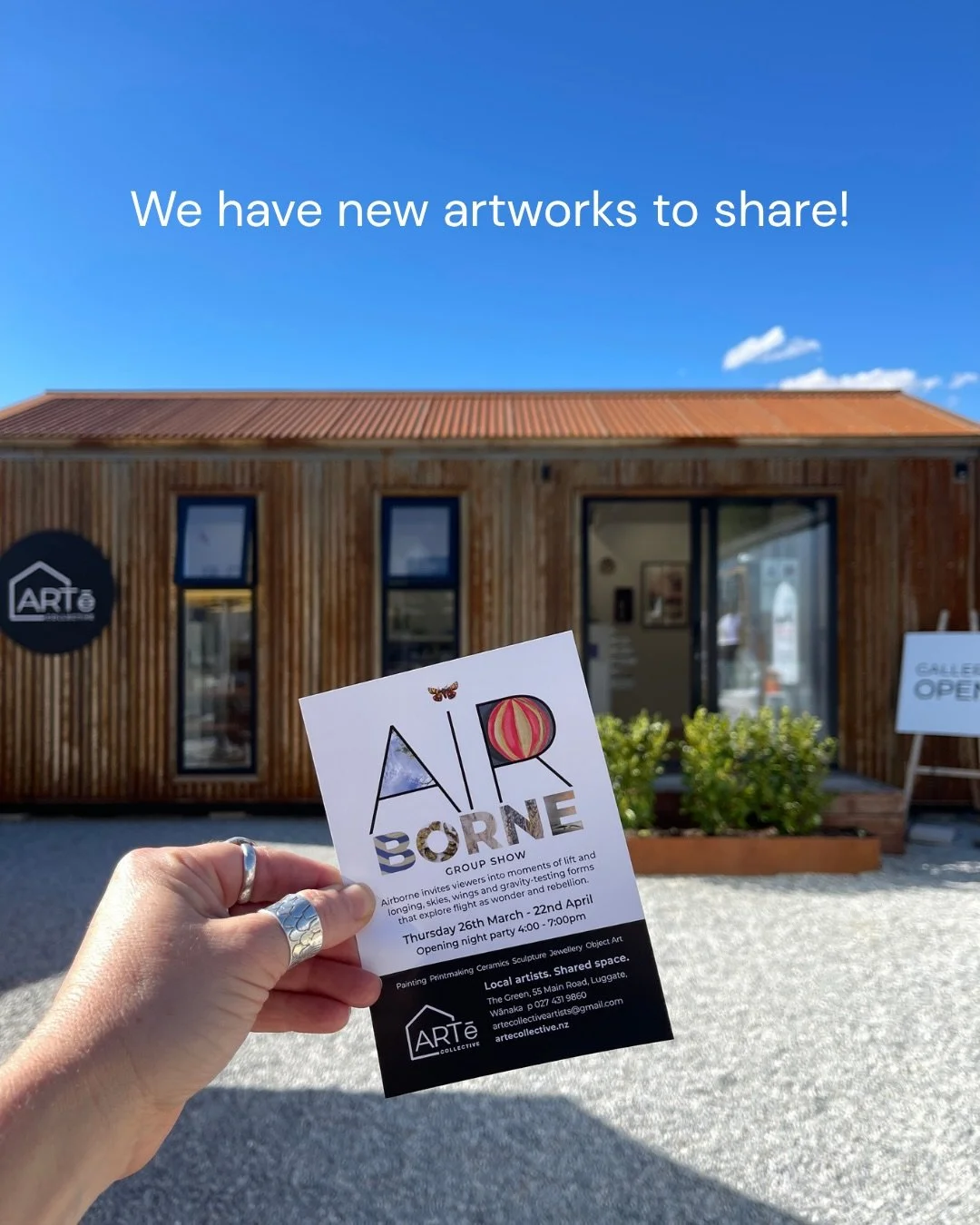 &lsquo;Airborne&rsquo; opens this Thursday night! Join us from 4pm 🍷
This will be our last official group show until the spring so make the most of our delayed summer and head on out to @thegreenluggate to enjoy some art and a glass 🥂 

@andiregana