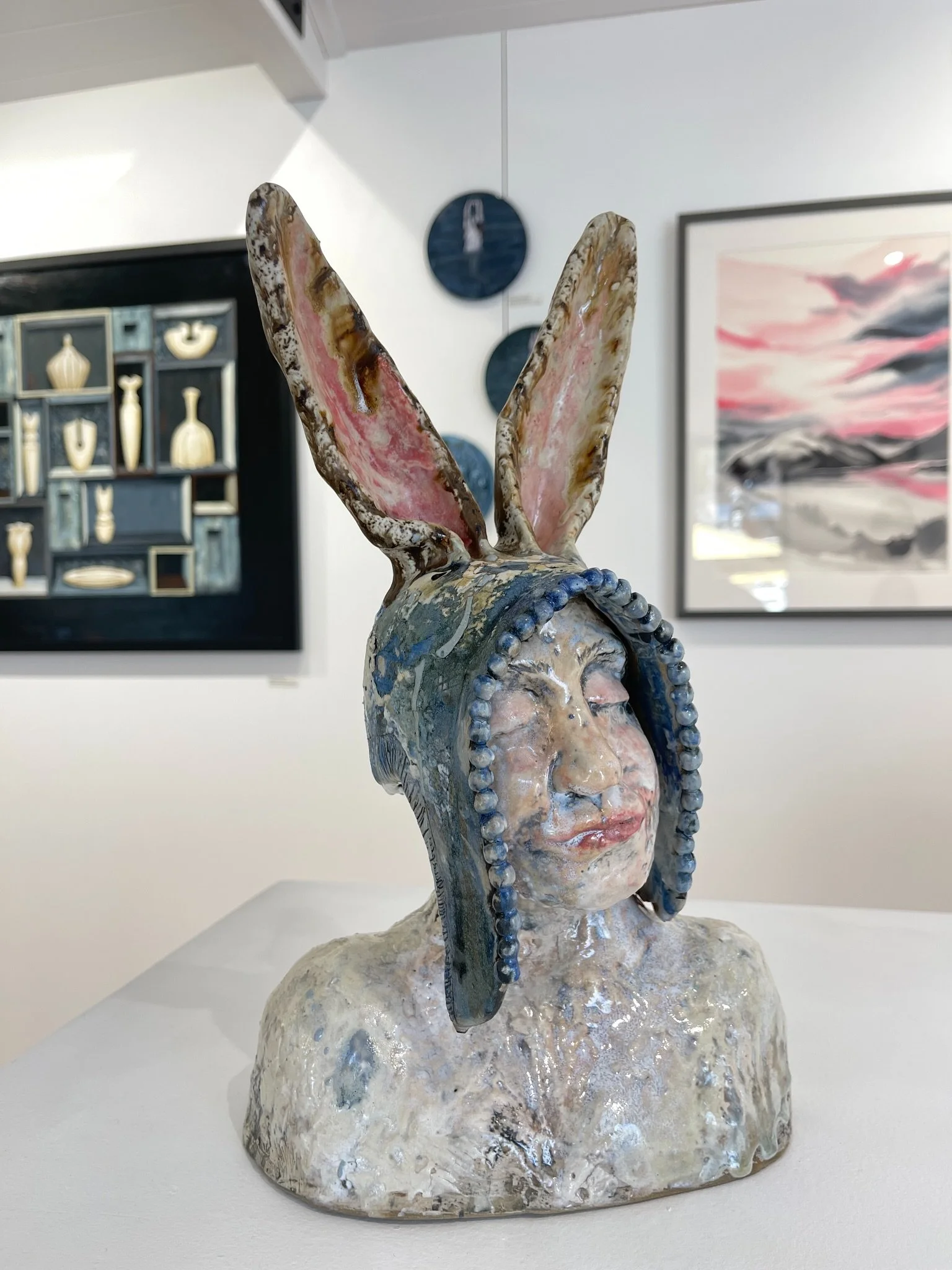 New ceramics in the gallery made by @suerutherford_ceramics 
Sue is a glaze wizard and this collection represents the breadth of her work. Head of Hare must be seen in real life! One beautiful sculpture 🤯😍