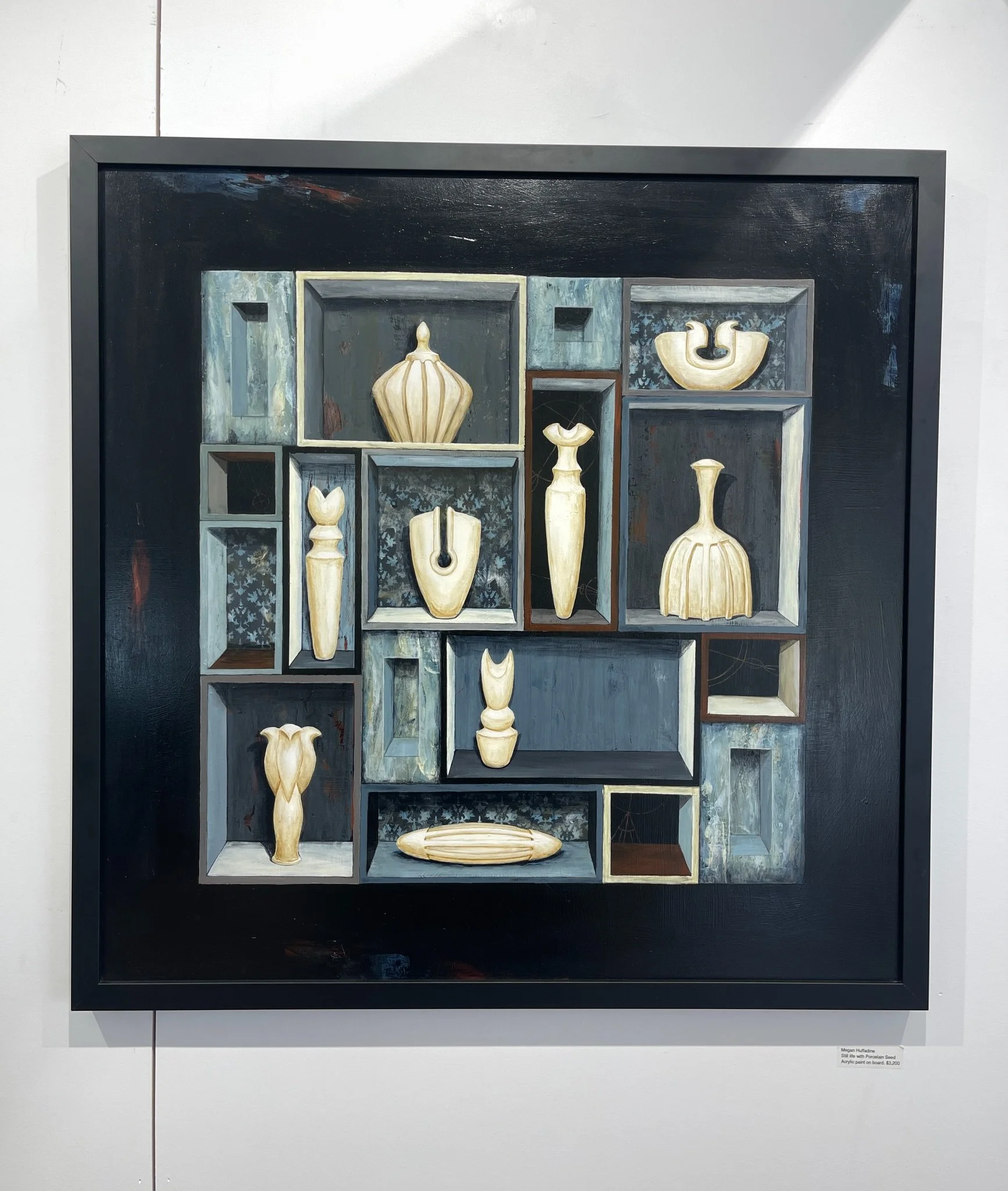 &lsquo;Still Life With Porcelain Seed&rsquo; Acrylic on board by @meganhuffadine 840mm x 840mm