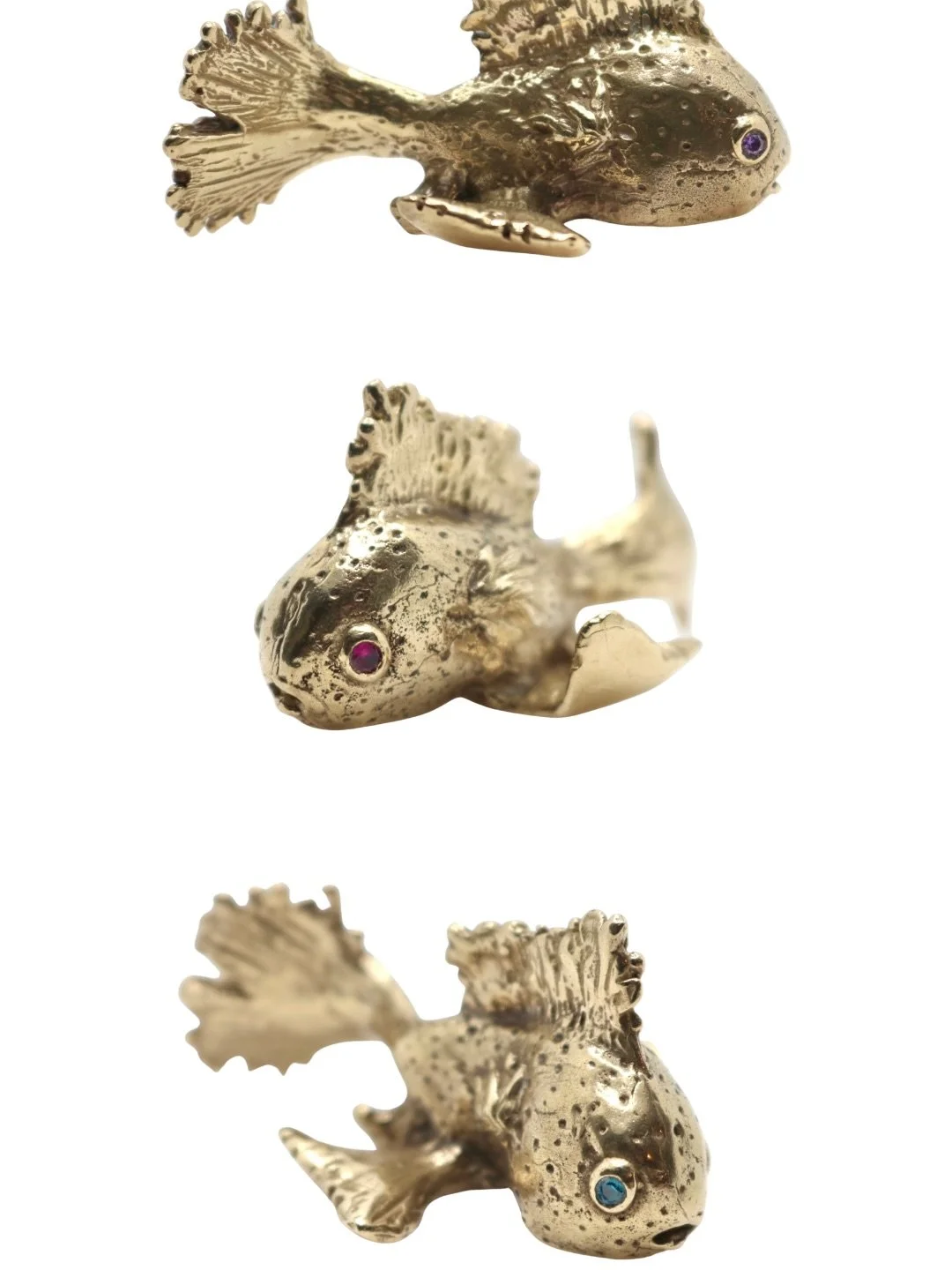 Briar&rsquo;s bronze &lsquo;Goldfish&rsquo; with cubic zirconia eyes 💎 A crossover where jewellery becomes sculpture becomes objects of art.