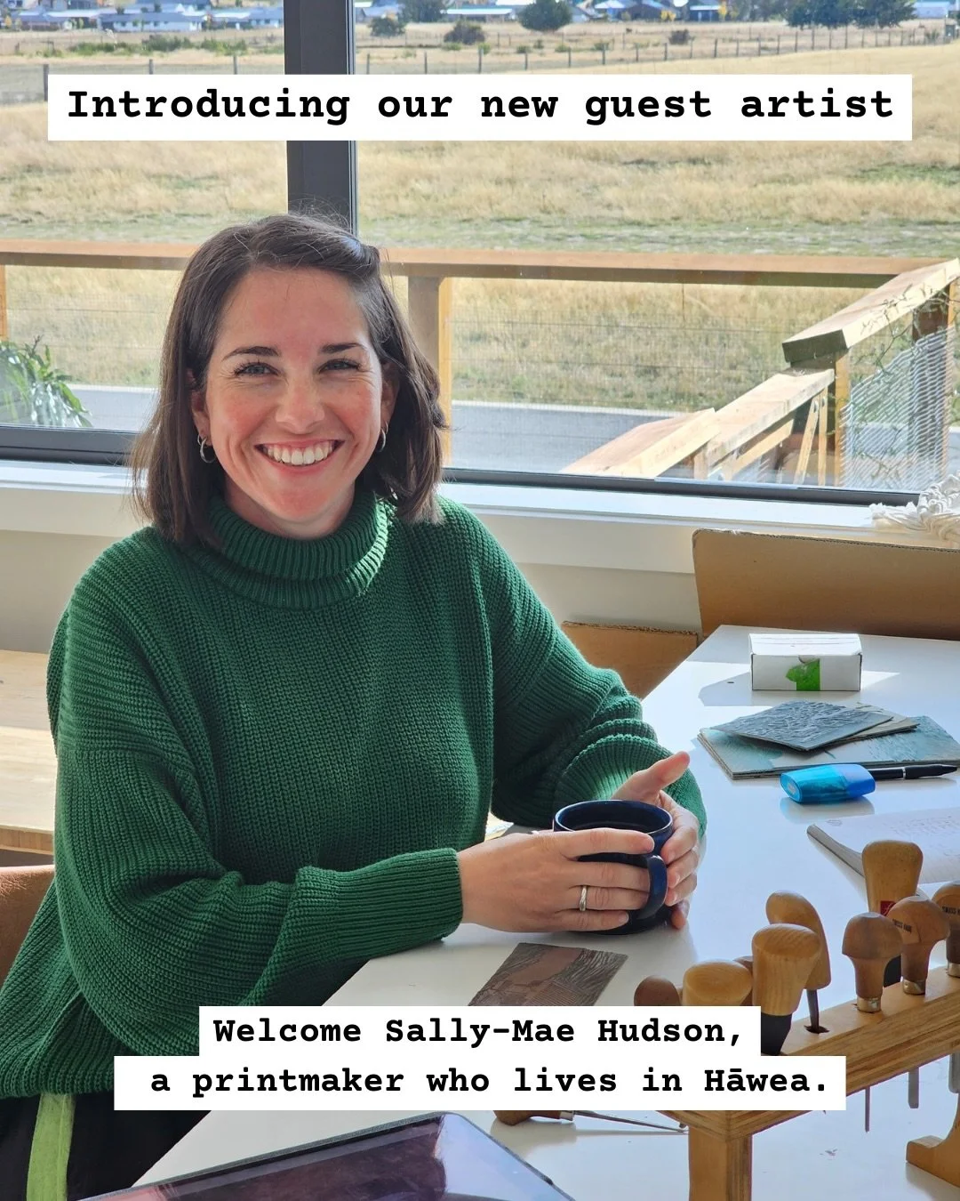 We have a new guest artist! Welcome Sally-Mae Hudson aka @shapesbysal 
Sally is a printmaker who lives in Hāwea. Her artwork is deeply connected to her experiences in the outdoors and Aotearoa&rsquo;s network of backcountry huts, tracks and wild plac