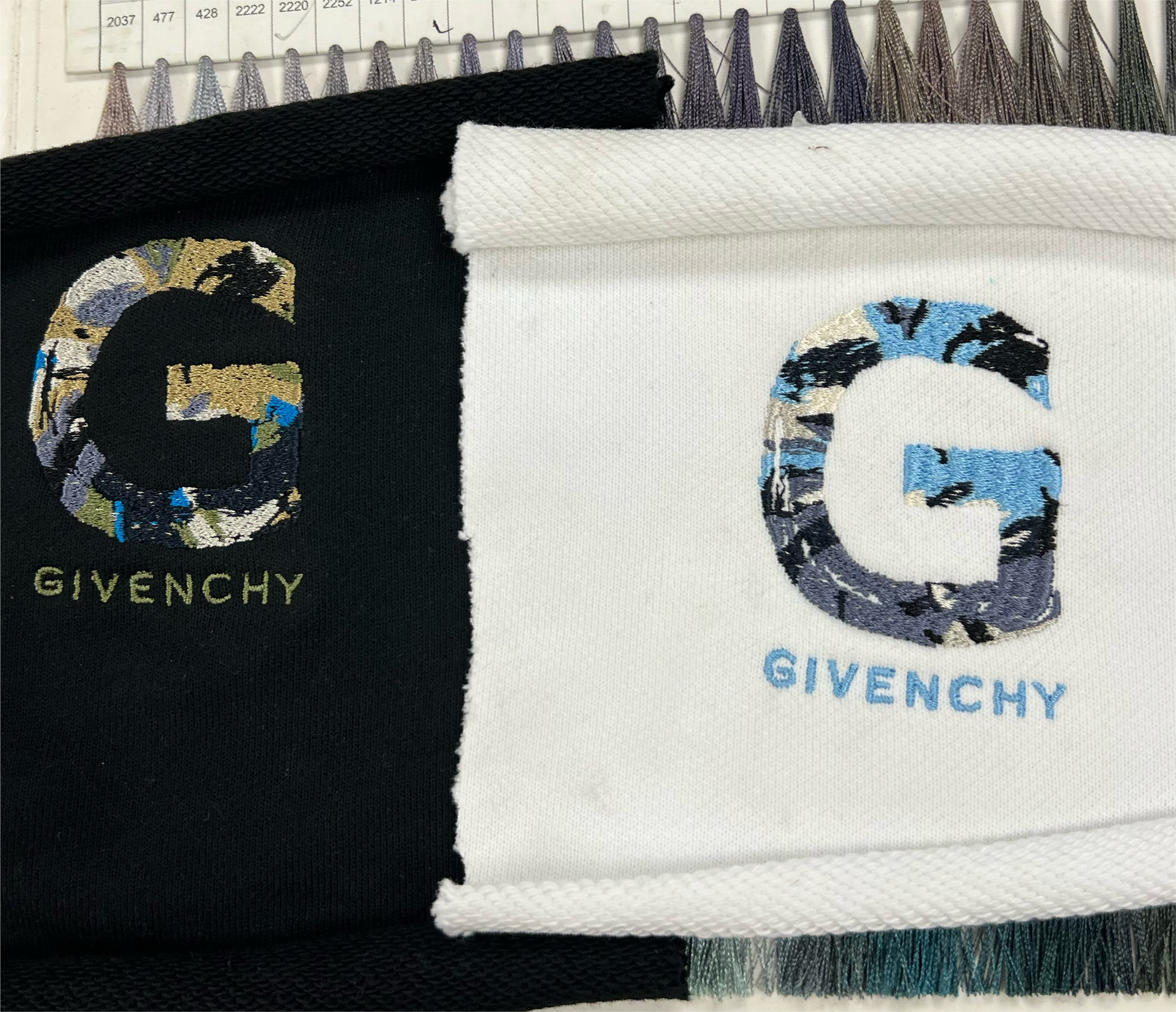 logo multi colour thread embroidery