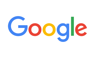 Google logo with colorful letters on a white background.
