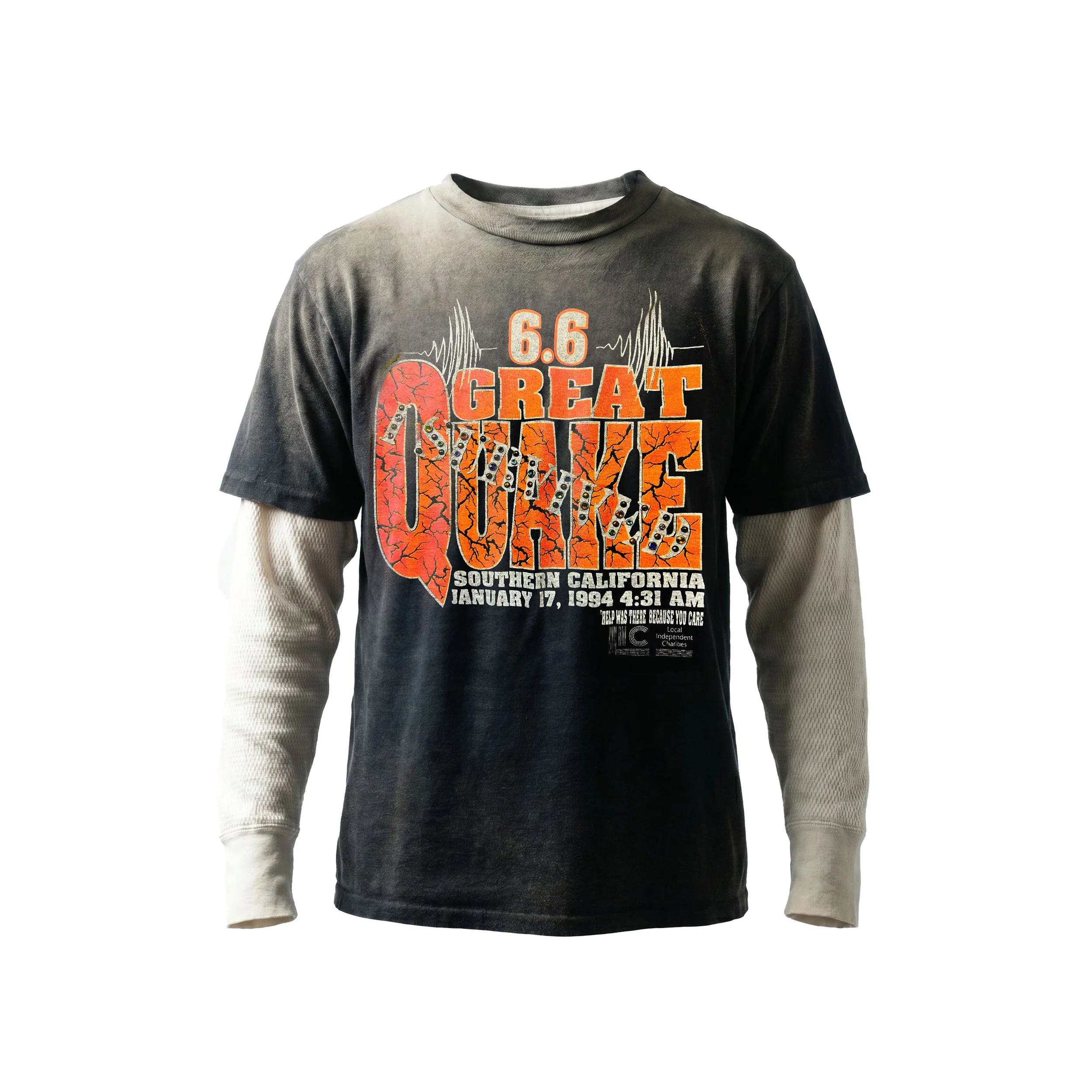 WARIN96 "GREAT QUAKE" UPYCYCLED VINTAGE TEE XL