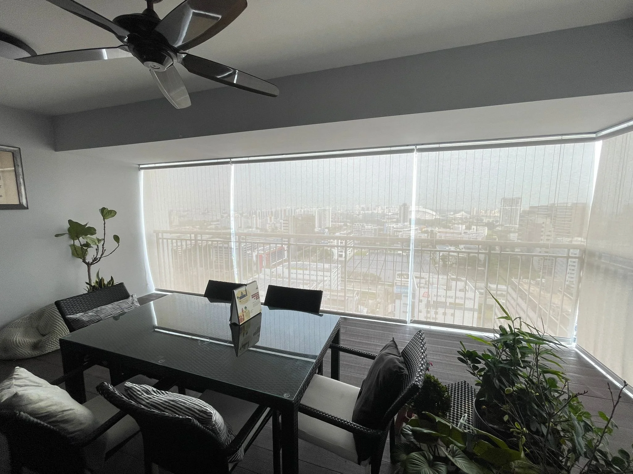 Stylish Outdoor Blinds designed for shade & comfort. Ideal for sunny days on balconies & patios. (Not suitable for heavy rain/wind). Custom-fit available.