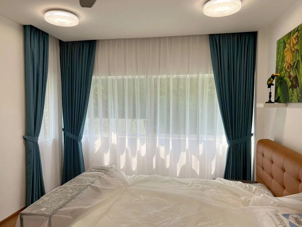 Enjoy the best of both worlds with Sheer & Blackout Curtains. Soft daylight by day, privacy & darkness by night. Customisable styles by House of Shade.