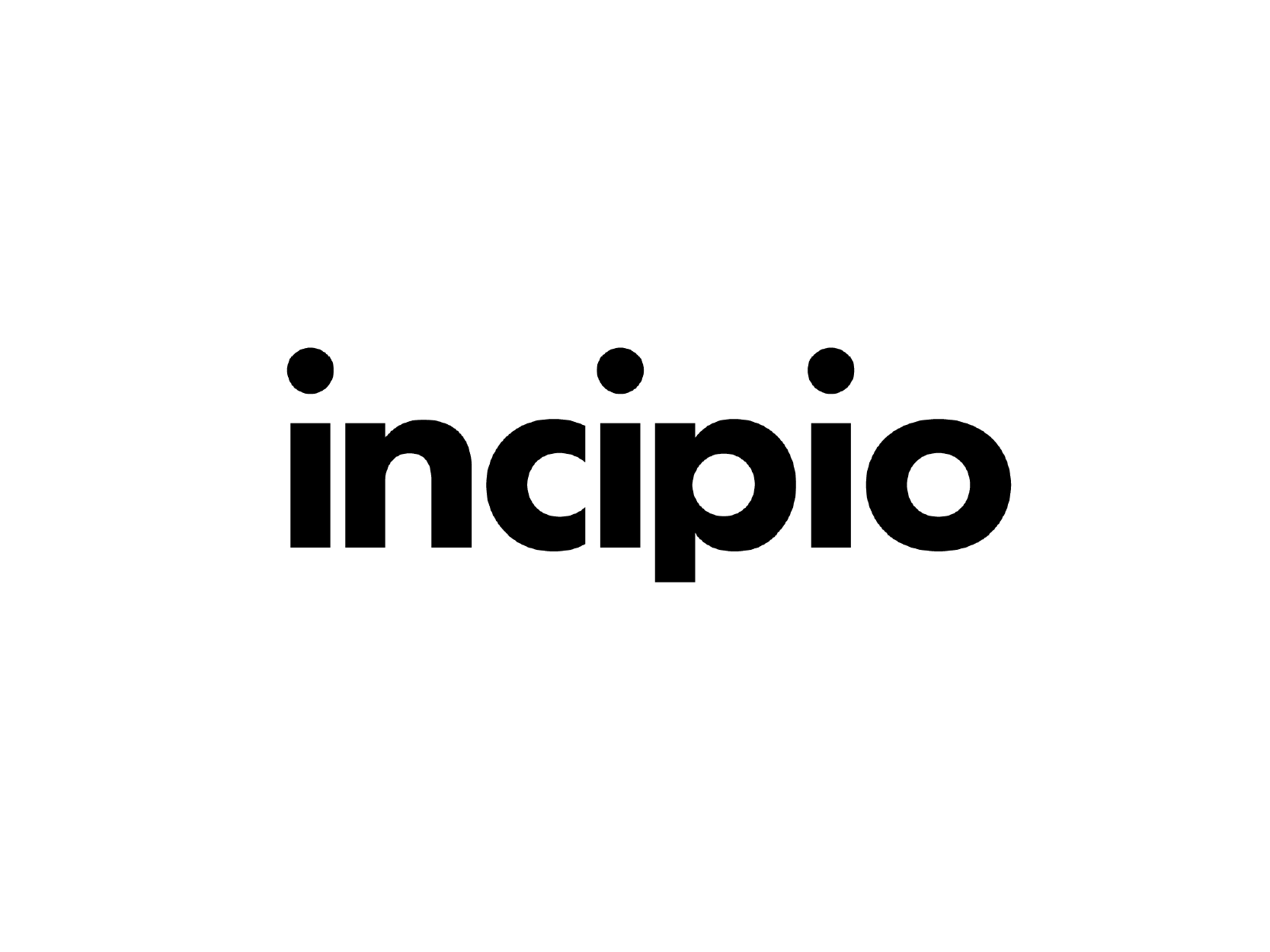 A simple black and white logo of incipio.