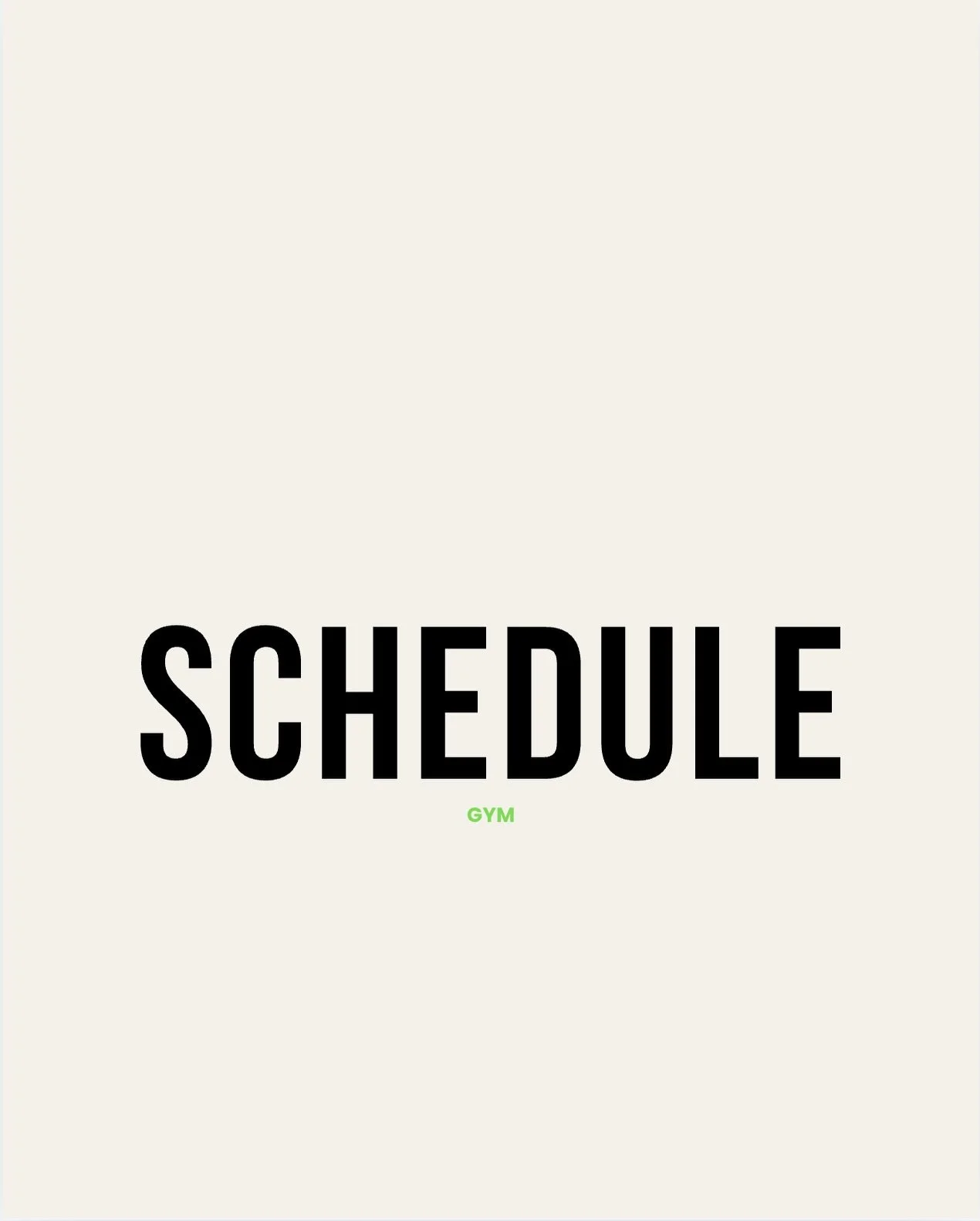 CLASS SCHEDULE