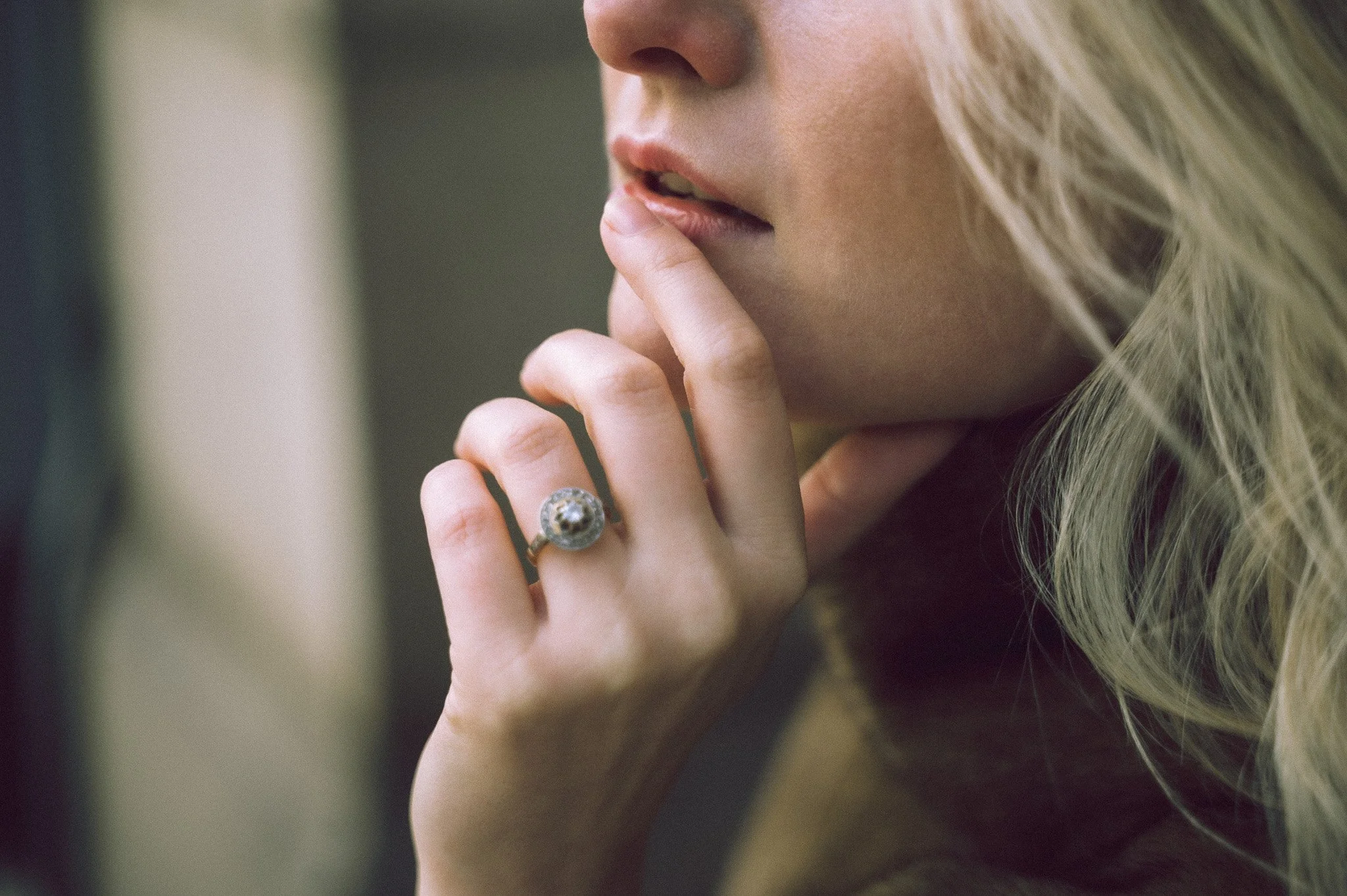 Feminine cinematic editorial portrait in color