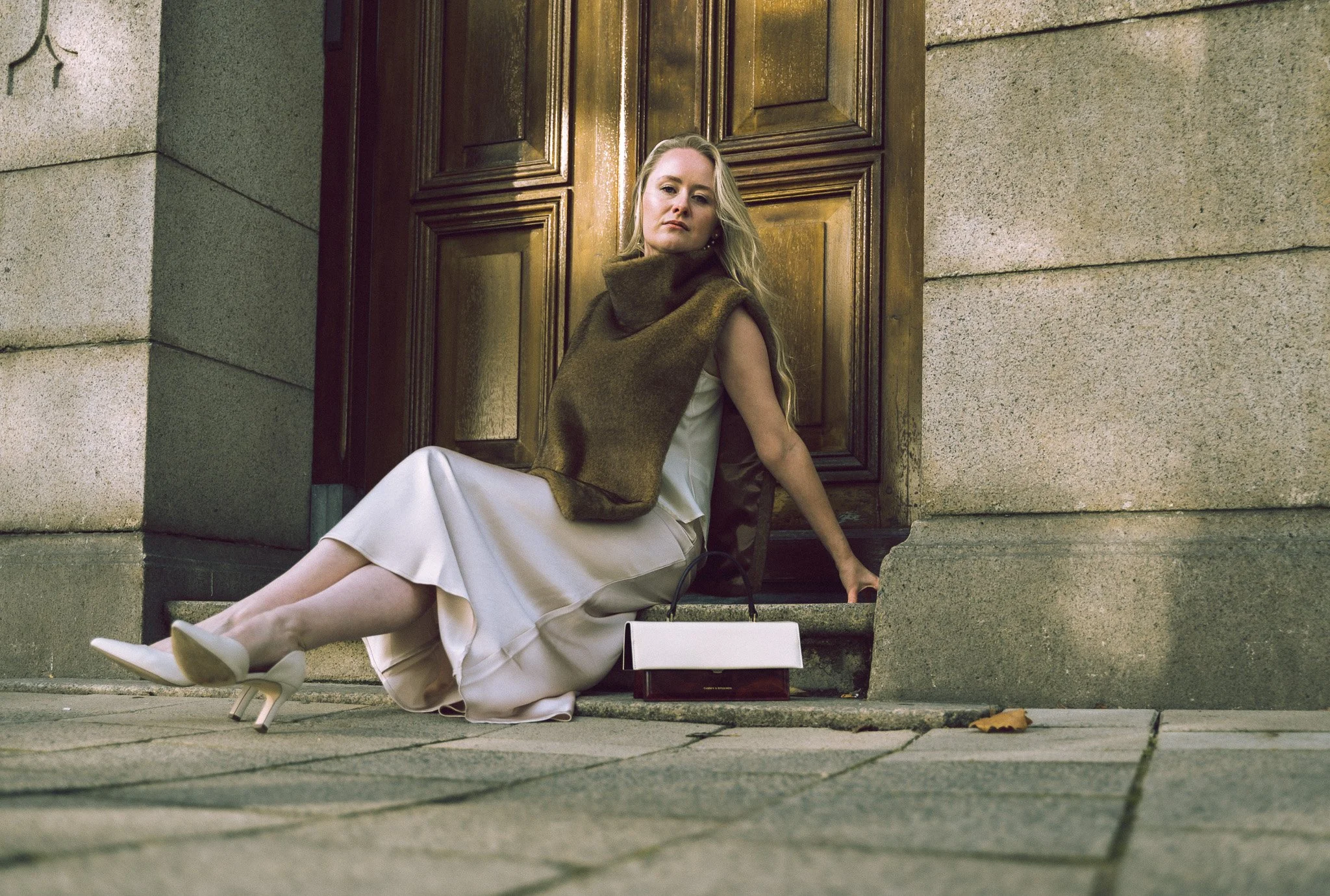 Feminine cinematic editorial portrait in color