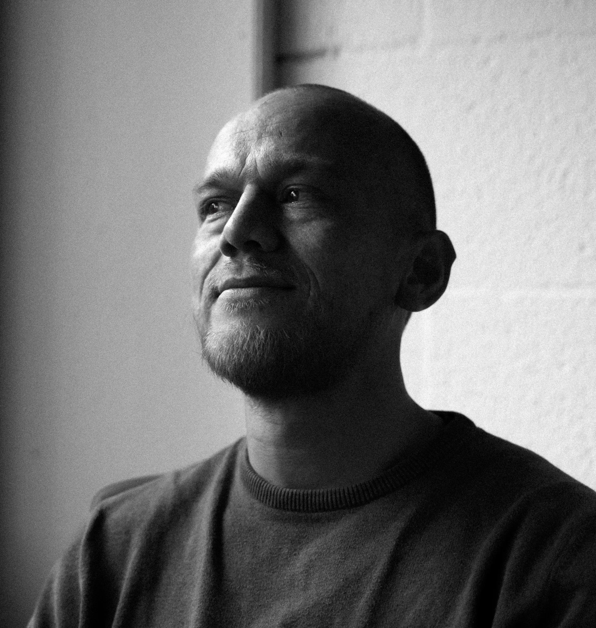 Cinematic editorial portrait photography, black & white