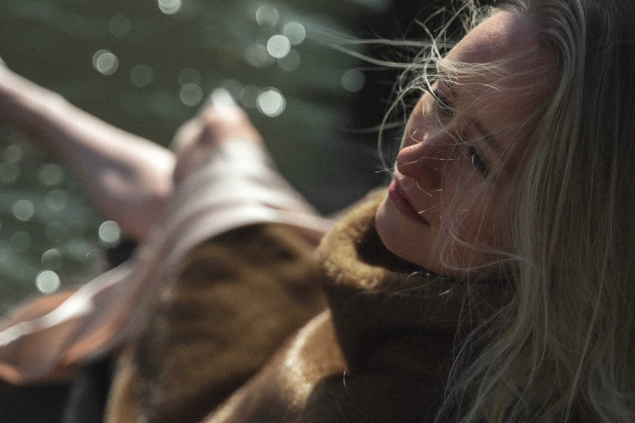 Feminine cinematic editorial portrait in color